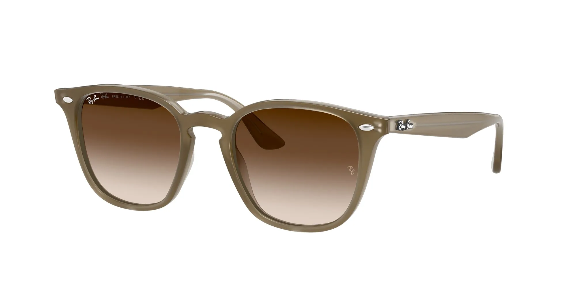 Ray - Ban RB4258F 616613 Occhiali da sole Acetato Beige Marrone Squadrata Normale Sfumato - immagine 1
