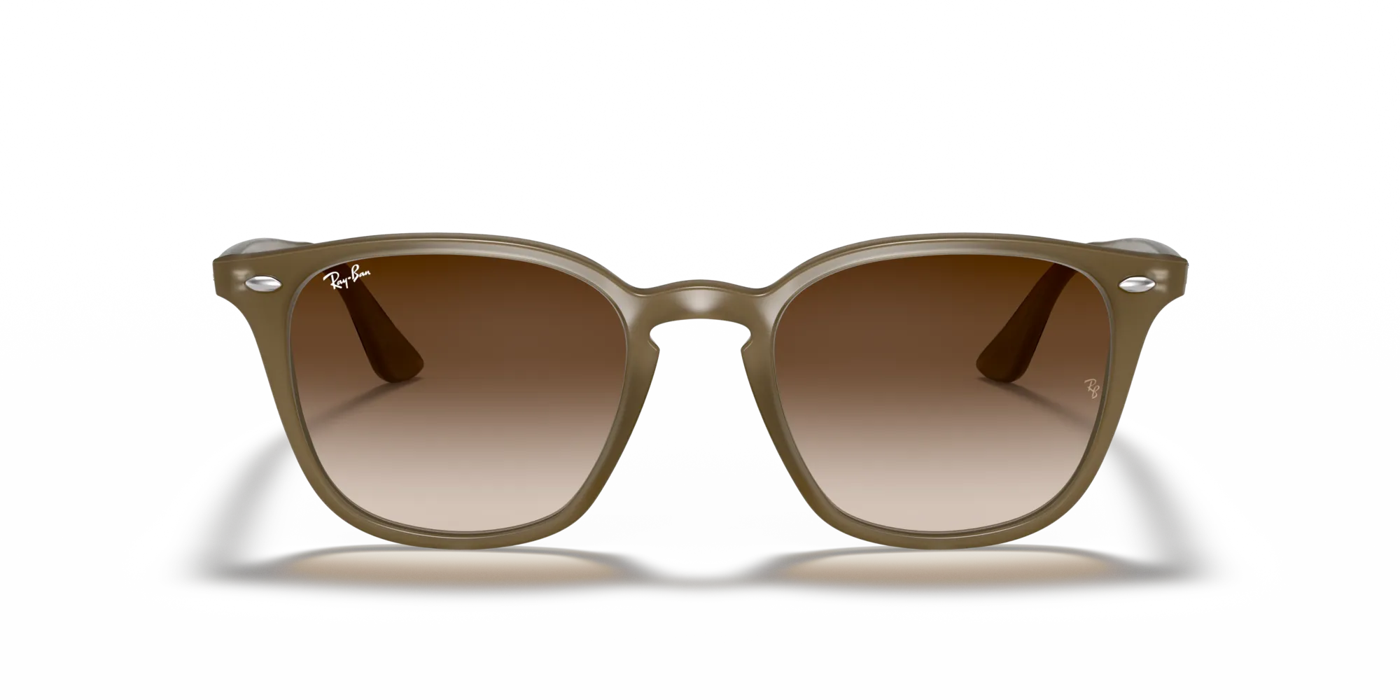 Ray - Ban RB4258F 616613 Occhiali da sole Acetato Beige Marrone Squadrata Normale Sfumato - immagine 3