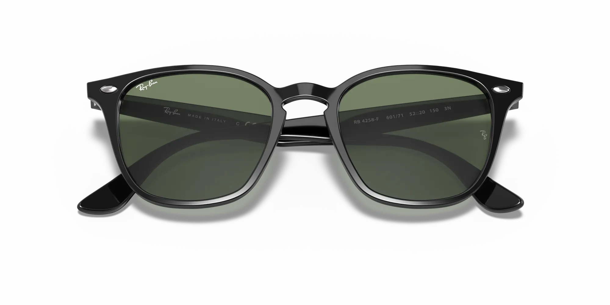 Ray - Ban RB4258F 601/71 Occhiali da sole Acetato Nero Verde Squadrata Normale - immagine 2