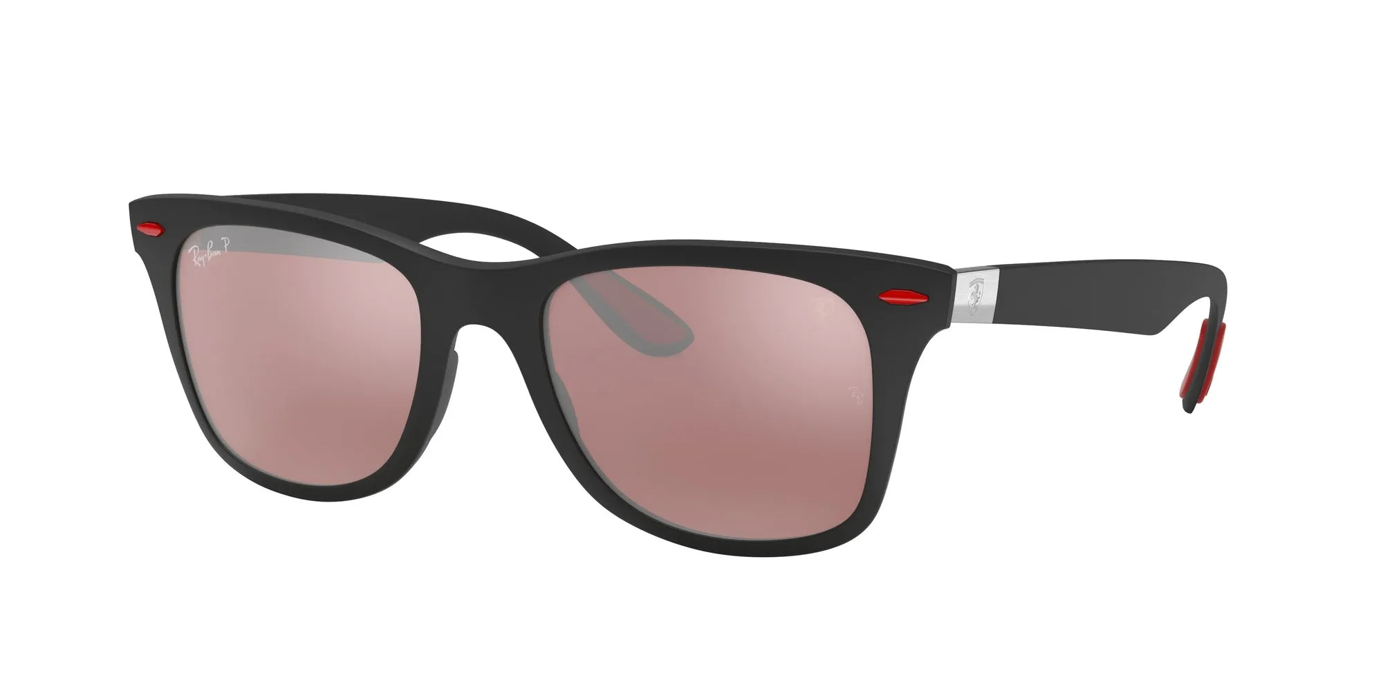 Ray - Ban RB4195M SCUDERIA FERRARI COLLECTION F602H2 Occhiali da sole Peek Nero Viola Squadrata Polarizzata Specchiato - immagine 1