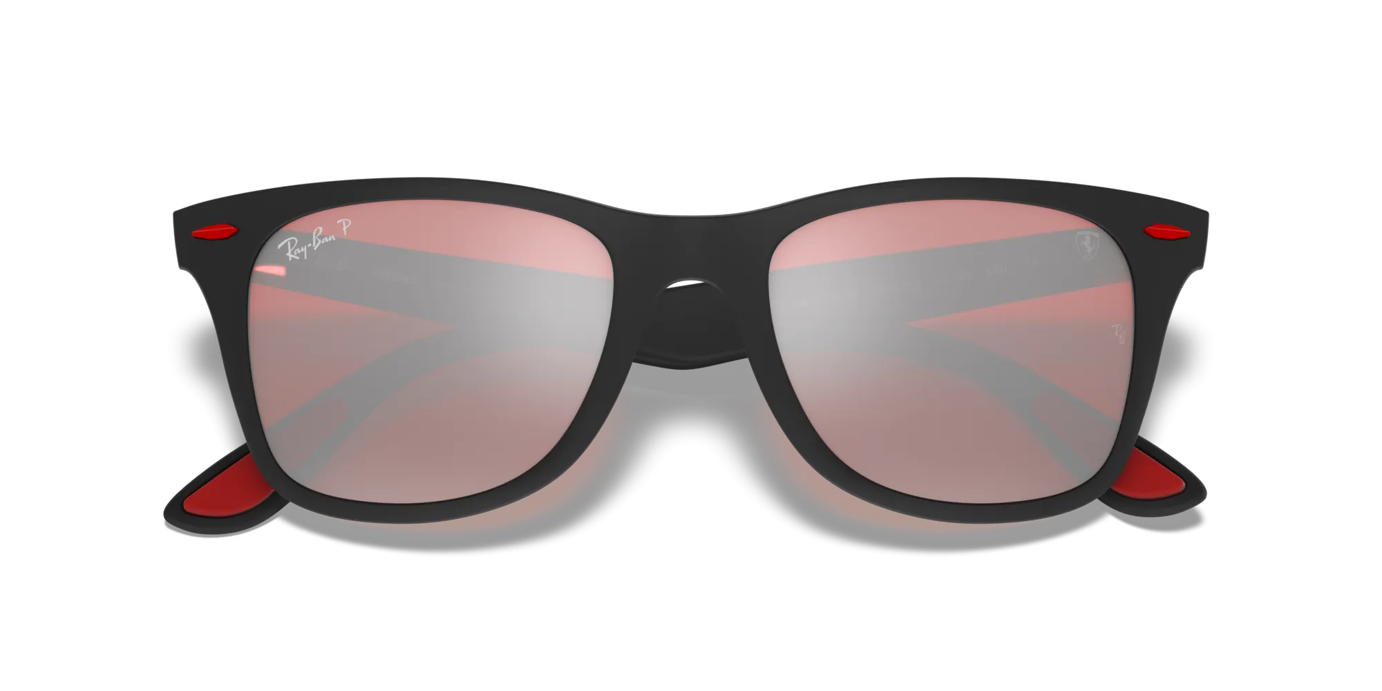 Ray - Ban RB4195M SCUDERIA FERRARI COLLECTION F602H2 Occhiali da sole Peek Nero Viola Squadrata Polarizzata Specchiato - immagine 2