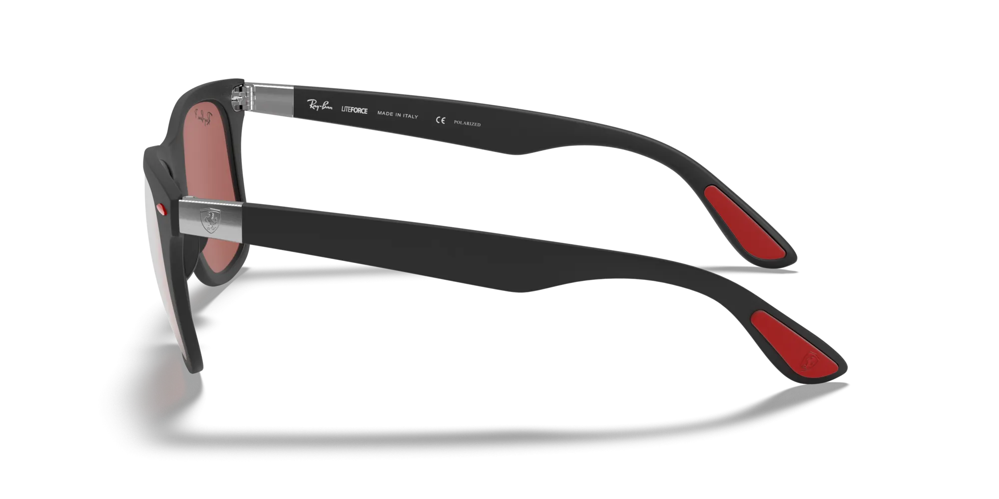 Ray - Ban RB4195M SCUDERIA FERRARI COLLECTION F602H2 Occhiali da sole Peek Nero Viola Squadrata Polarizzata Specchiato - immagine 4