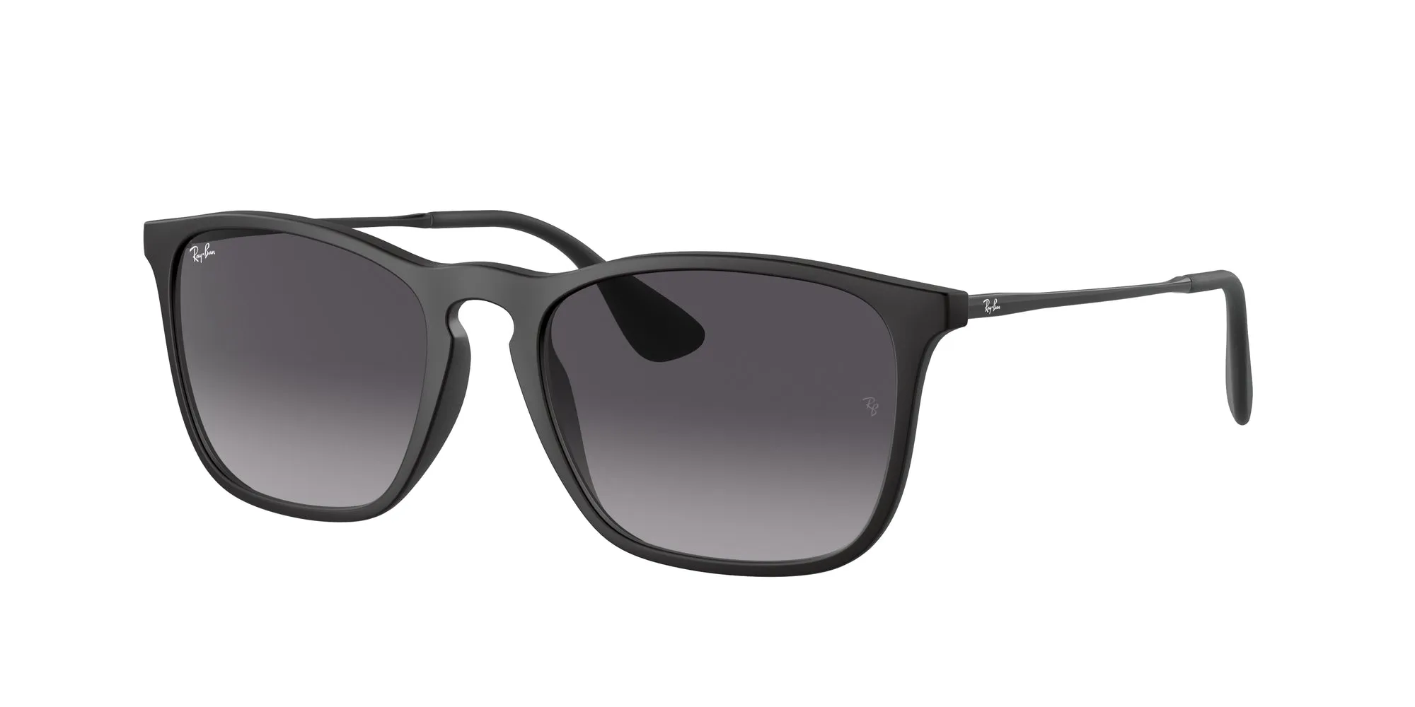 Ray - Ban RB4187F CHRIS 622/8G Occhiali da sole Iniettato Nero Grigio Squadrata Normale Sfumato - immagine 1