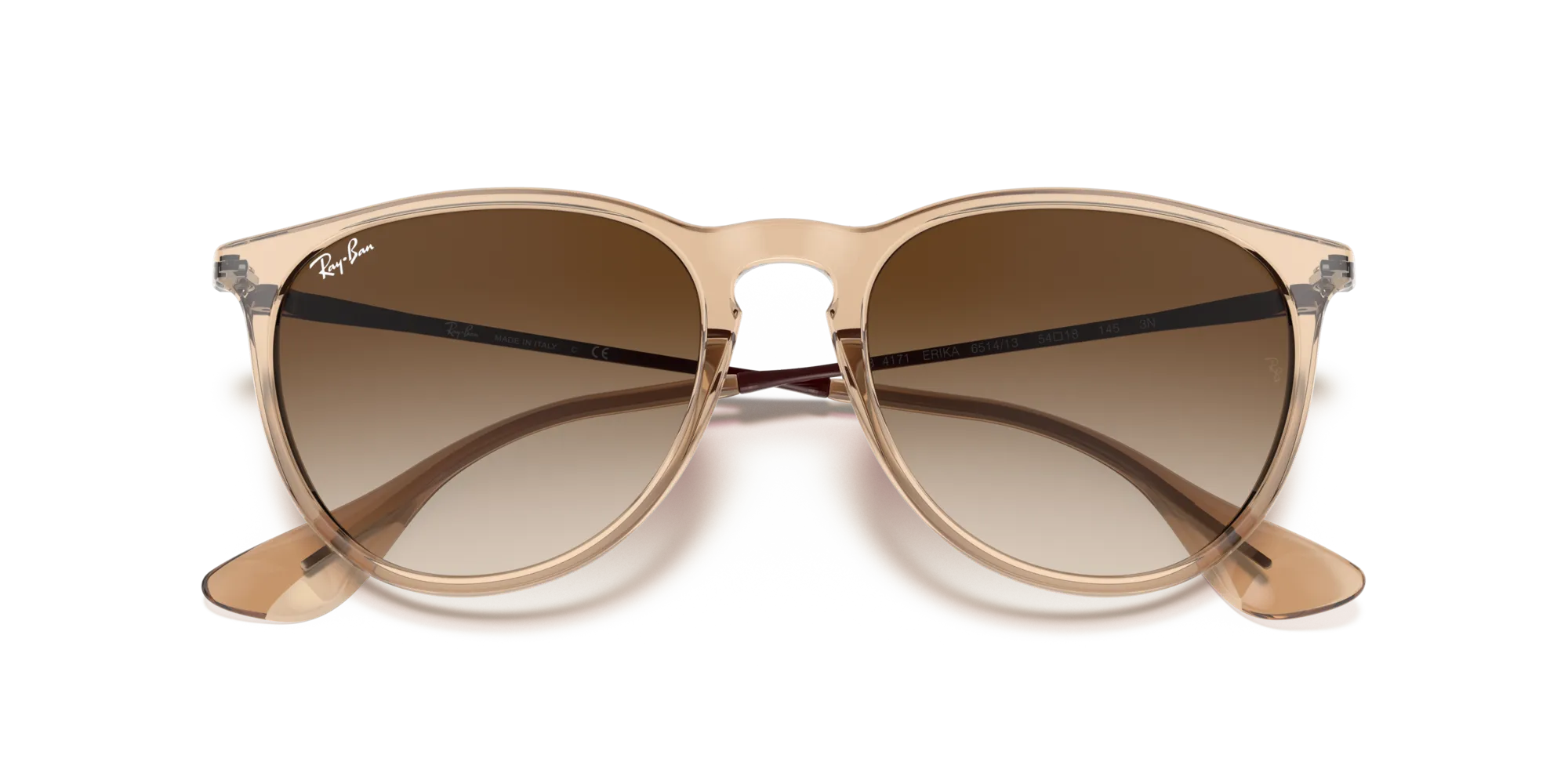 Ray - Ban RB4171 ERIKA 651413 Occhiali da sole Iniettato Marrone Marrone Pantos Normale Sfumato - immagine 2