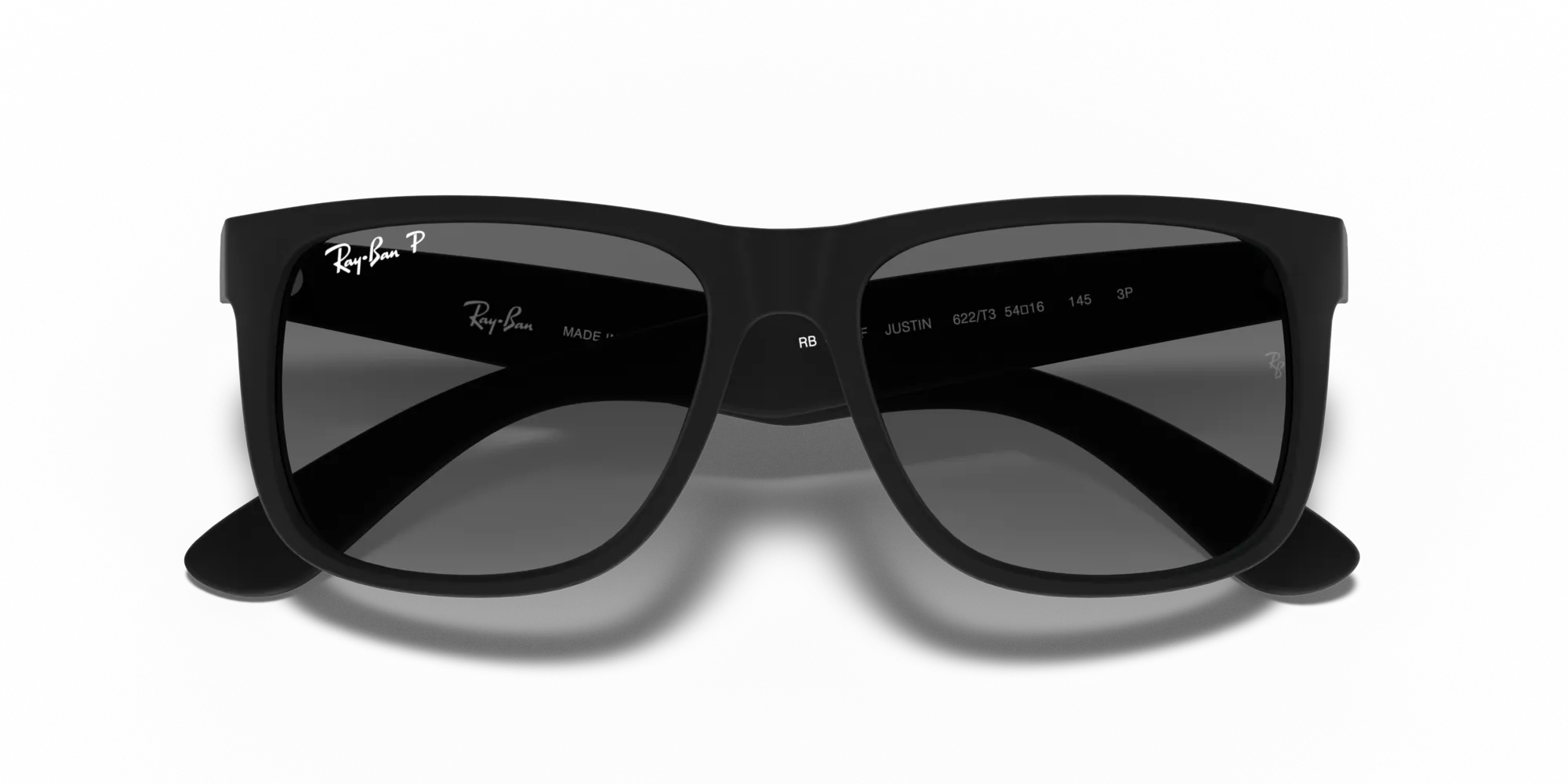 Ray - Ban RB4165F JUSTIN 622/T3 Occhiali da sole Nylon Nero Grigio Squadrata Polarizzata Sfumato - immagine 2
