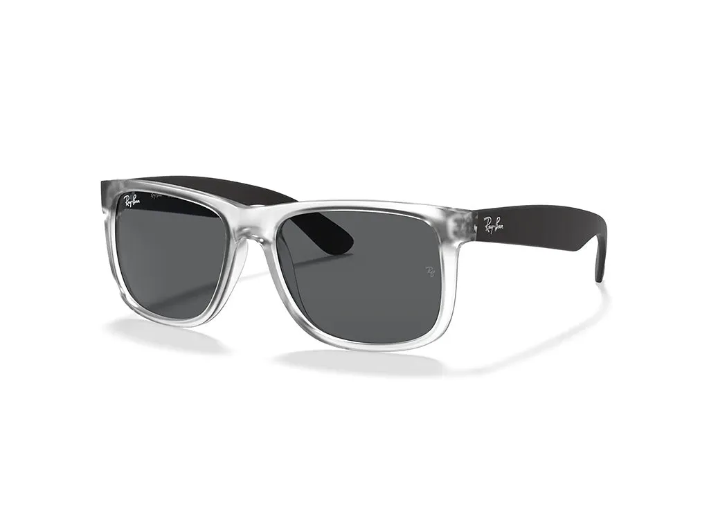 Ray - Ban RB4165 JUSTIN 651287 Occhiali da sole Iniettato Trasparente Grigio Squadrata Normale - immagine 1