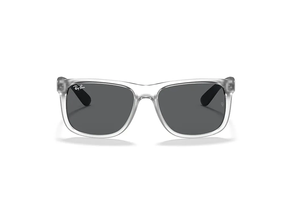 Ray - Ban RB4165 JUSTIN 651287 Occhiali da sole Iniettato Trasparente Grigio Squadrata Normale - immagine 2