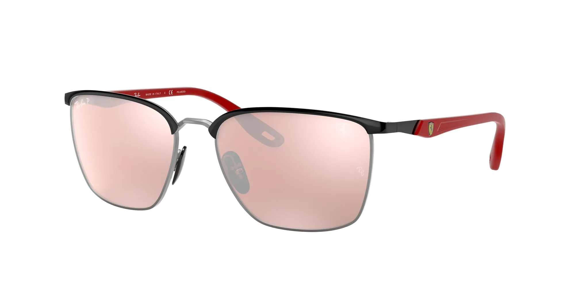 Ray - Ban RB3673M SCUDERIA FERRARI COLLECTION F060H2 Occhiali da sole Metallo Nero Argento Squadrata Polarizzata Specchiato - immagine 1