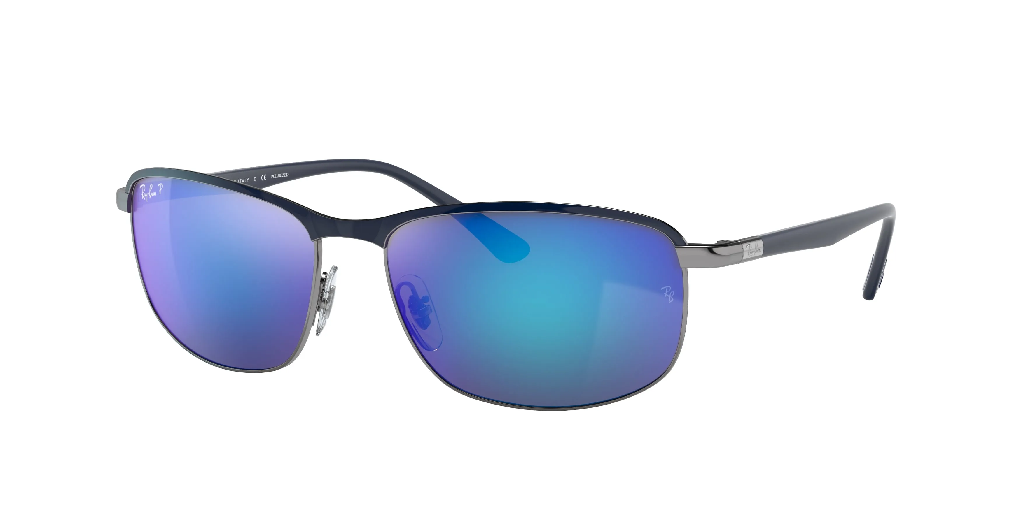 Ray - Ban RB3671CH CHROMANCE 92044L Occhiali da sole Metallo Blu Grigio Pillow Polarizzata Specchiato - immagine 1