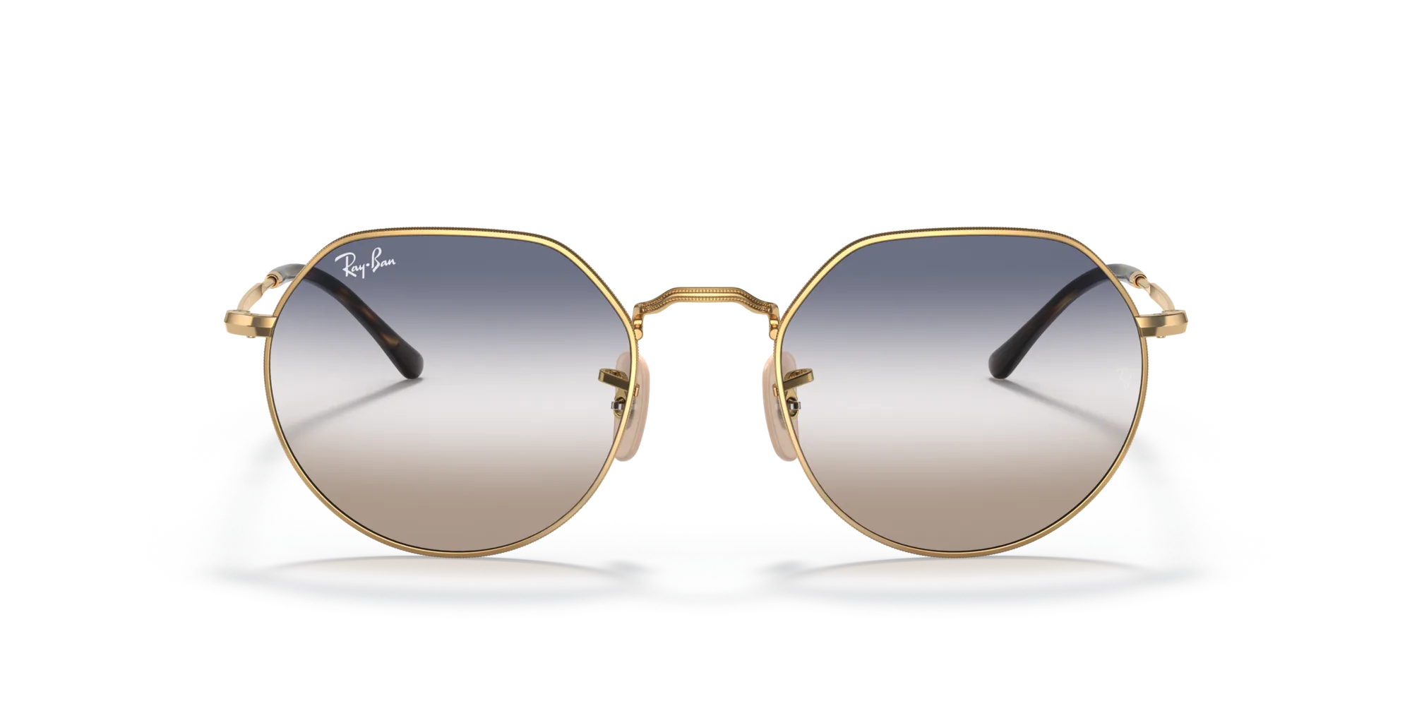 Ray - Ban RB3565 JACK 001/GD Occhiali da sole Metallo Oro Blu Geometrica Normale Sfumato - immagine 3