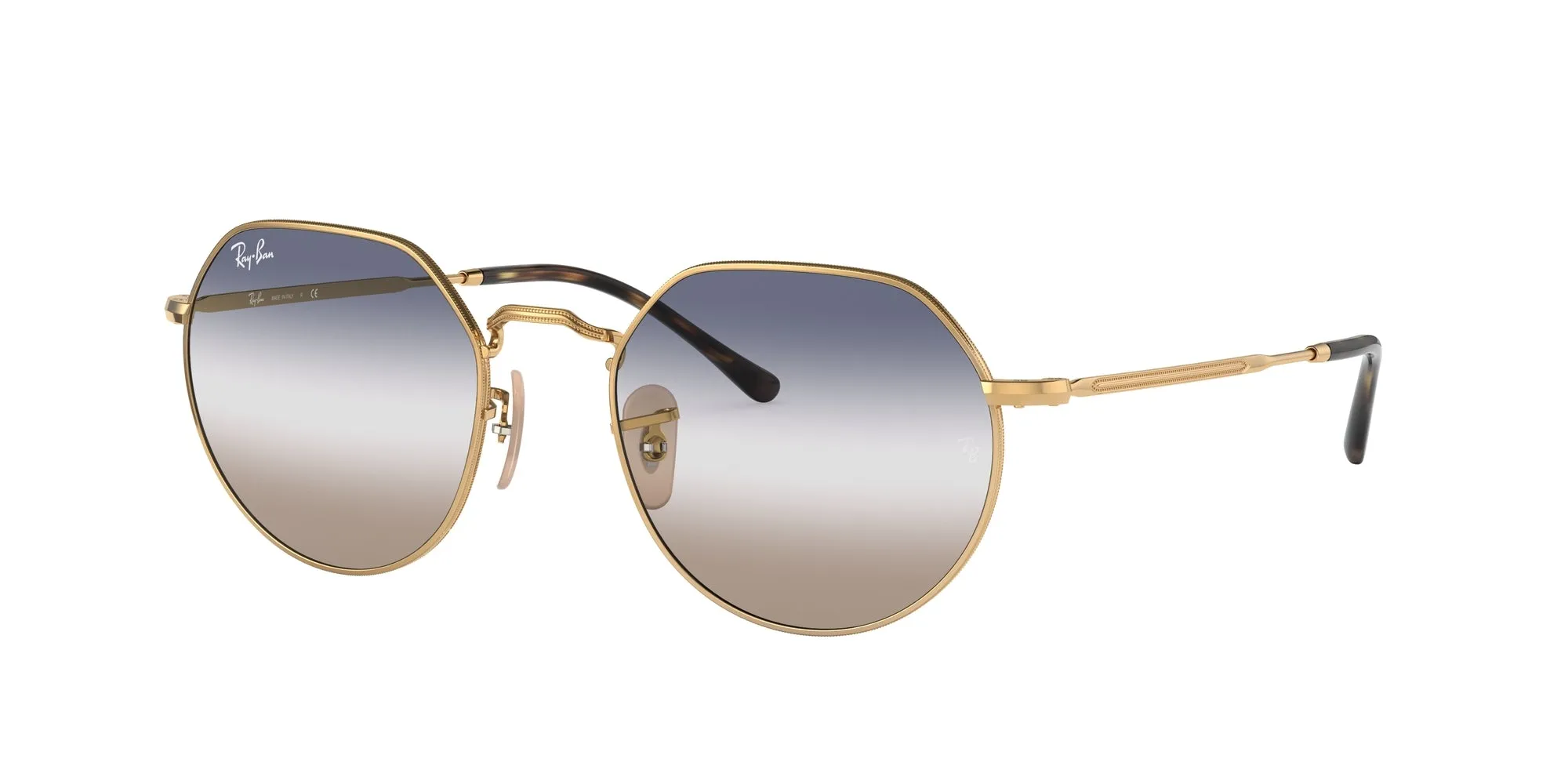 Ray - Ban RB3565 JACK 001/GD Occhiali da sole Metallo Oro Blu Geometrica Normale Sfumato - immagine 1