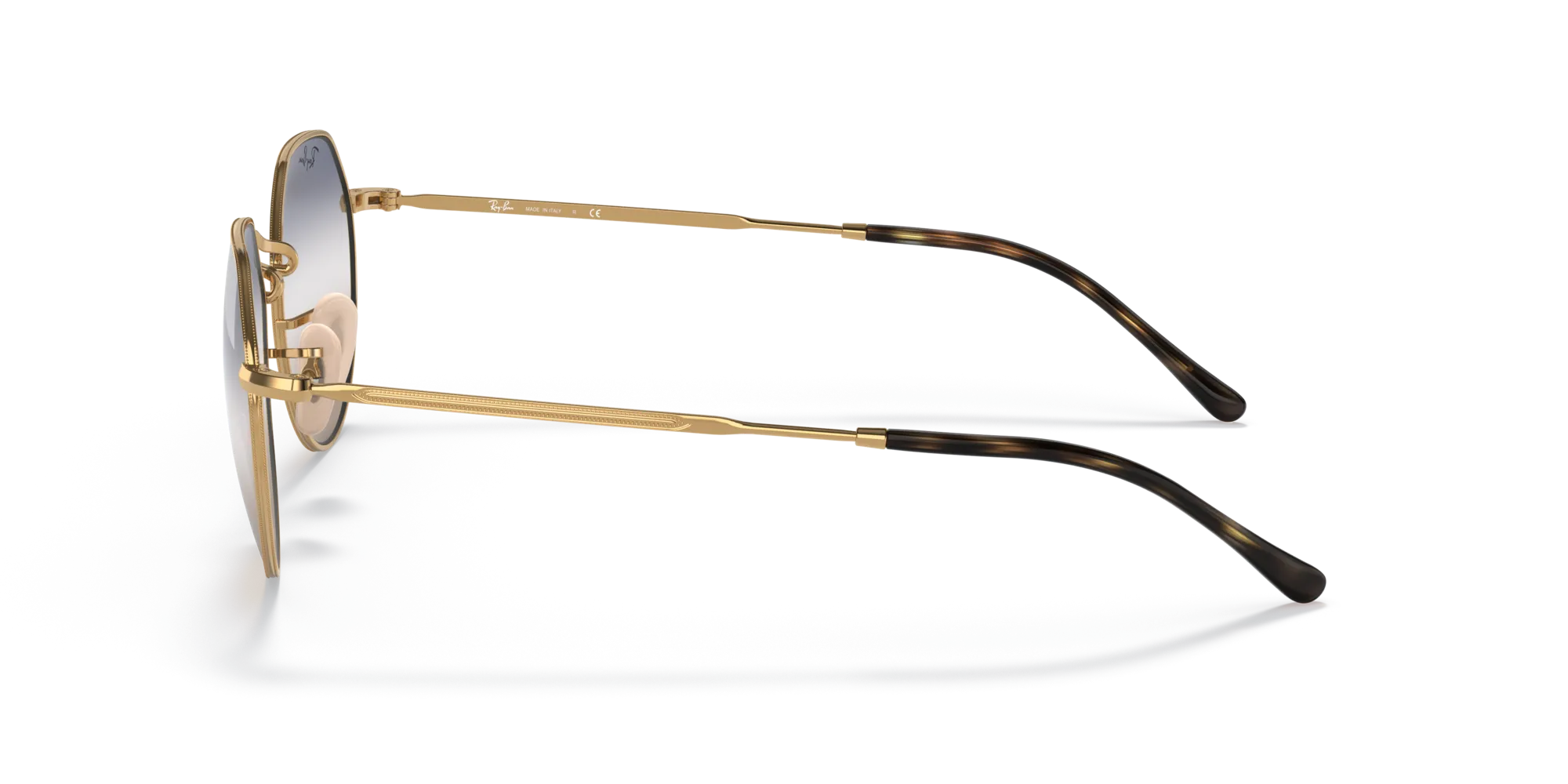 Ray - Ban RB3565 JACK 001/GD Occhiali da sole Metallo Oro Blu Geometrica Normale Sfumato - immagine 4