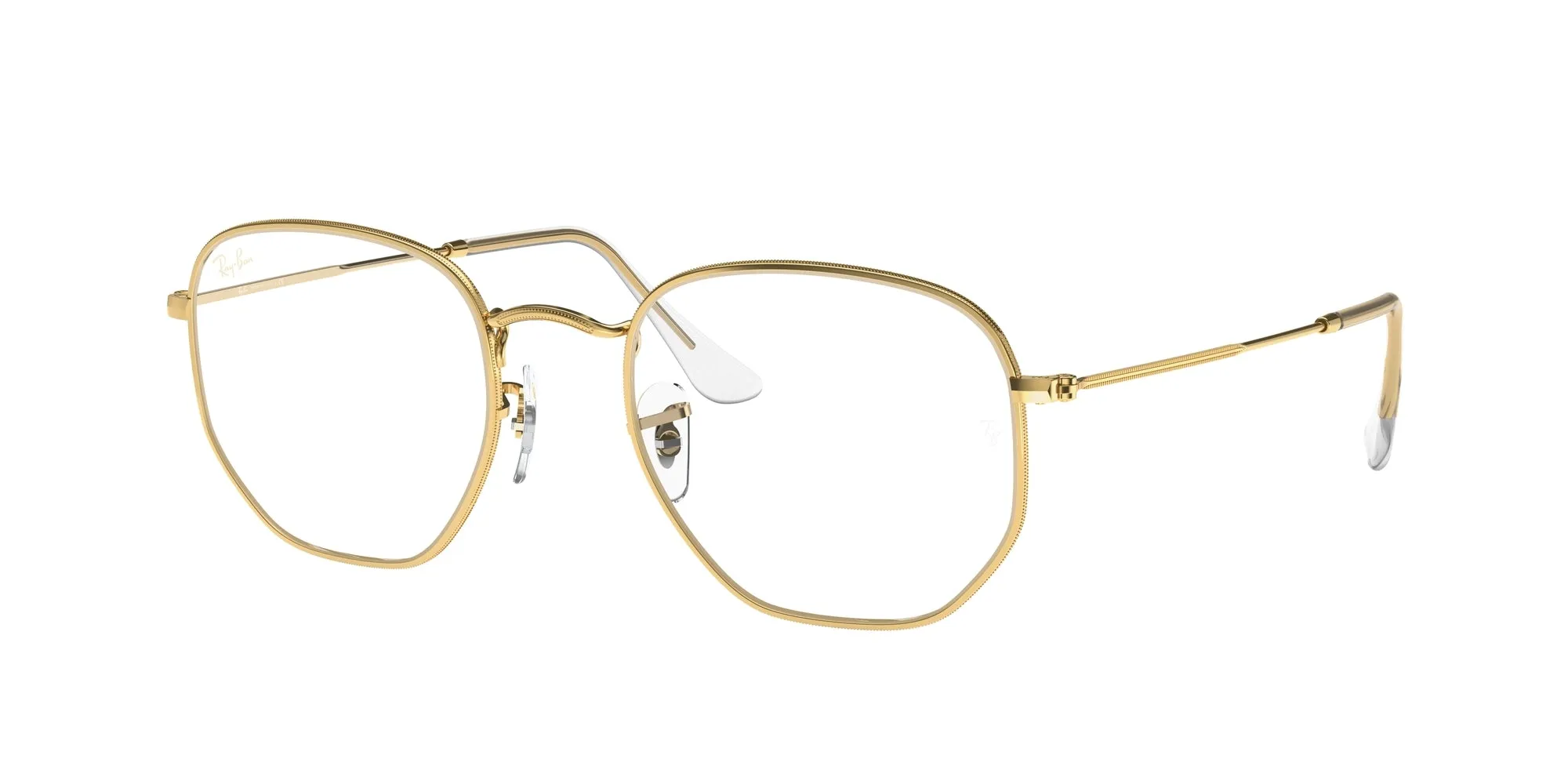 Ray - Ban RB3548 HEXAGONAL 9196BF Occhiali da sole Metallo Oro Trasparente Geometrica Normale - immagine 1