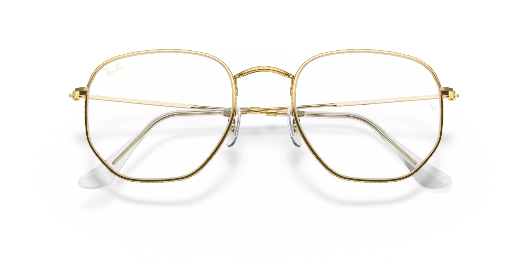 Ray - Ban RB3548 HEXAGONAL 9196BF Occhiali da sole Metallo Oro Trasparente Geometrica Normale - immagine 2