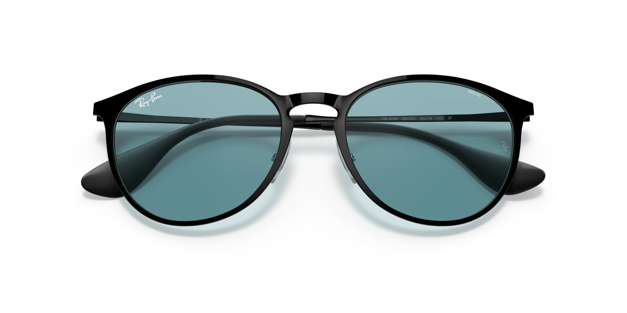 Ray - Ban RB3539 ERIKA METAL 002/Q2 Occhiali da sole Metallo Nero Blu Pantos Fotocromatiche Fotocromatico - immagine 2