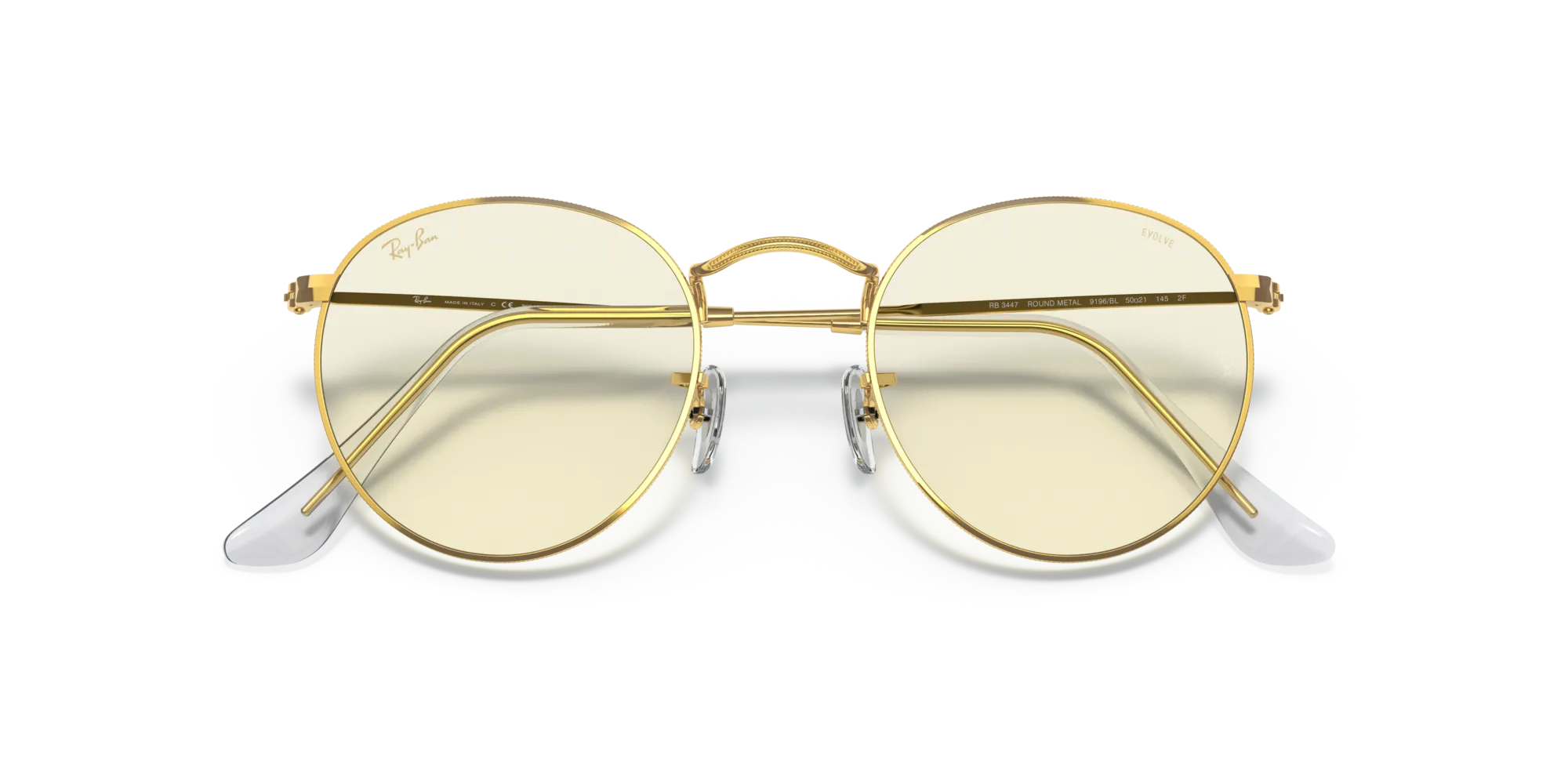Ray - Ban RB3447 ROUND METAL 9196BL Occhiali da sole Metallo Oro Trasparente Rotonda Fotocromatiche Fotocromatico - immagine 2
