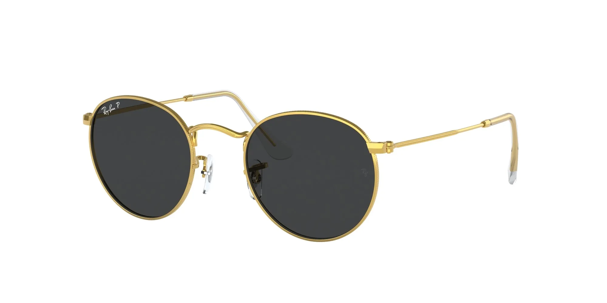 Ray - Ban RB3447 ROUND METAL 919648 Occhiali da sole Metallo Oro Nero Rotonda Polarizzata - immagine 1