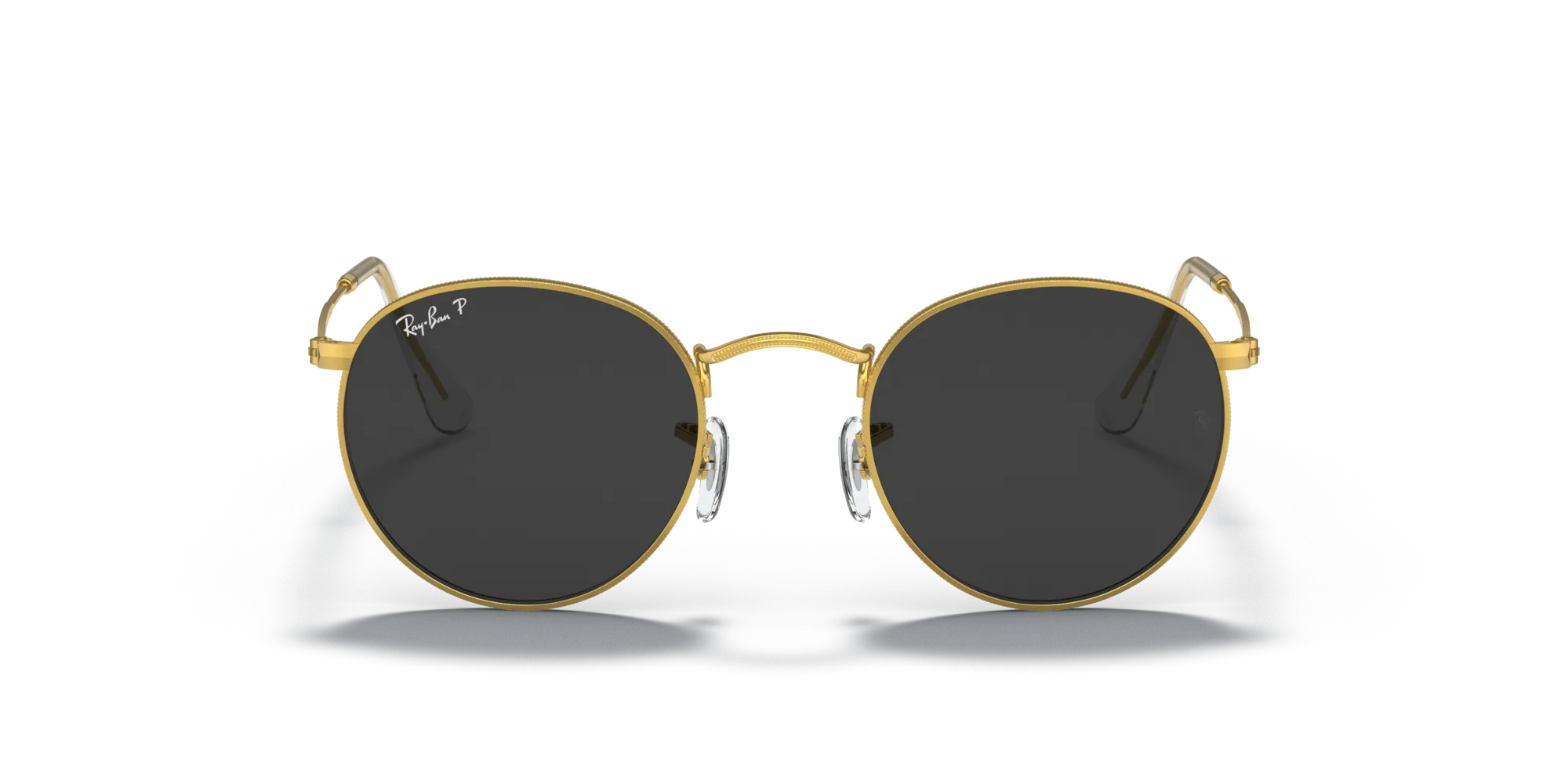 Ray - Ban RB3447 ROUND METAL 919648 Occhiali da sole Metallo Oro Nero Rotonda Polarizzata - immagine 3