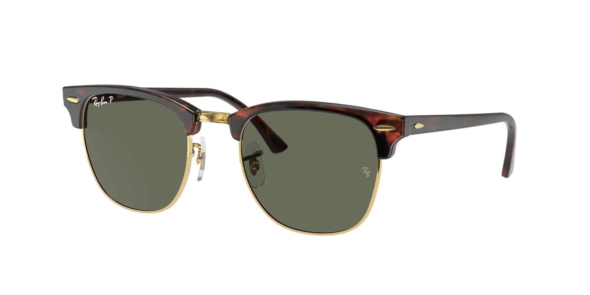Ray - Ban RB3016F CLUBMASTER LOW BRIDGE FIT 990/58 Occhiali da sole Acetato Tartaruga G15 Squadrata Polarizzata - immagine 1