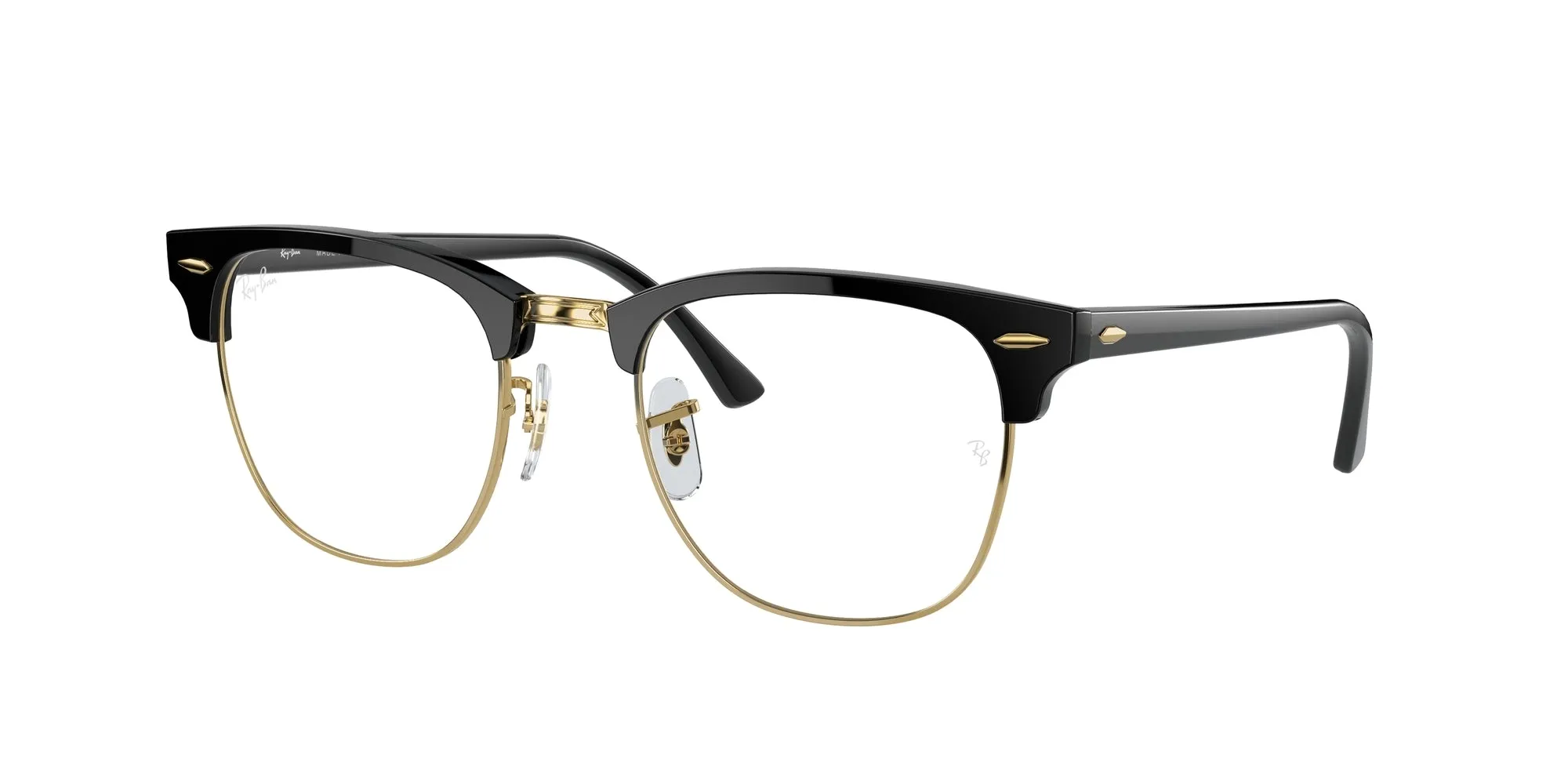 Ray - Ban RB3016 CLUBMASTER 901/BF Occhiali da sole Acetato Nero Trasparente Squadrata Normale - immagine 1