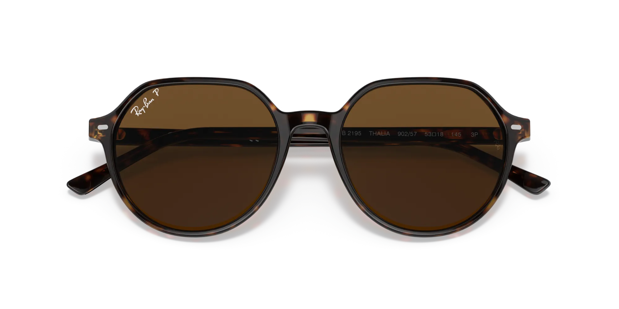 Ray - Ban RB2195 THALIA 902/57 Occhiali da sole Acetato Tartaruga Marrone Squadrata Polarizzata - immagine 2