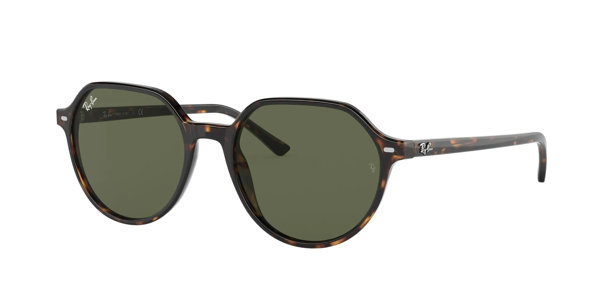 Ray - Ban RB2195 THALIA 902/31 Occhiali da sole Acetato Tartaruga Verde Squadrata Normale - immagine 1