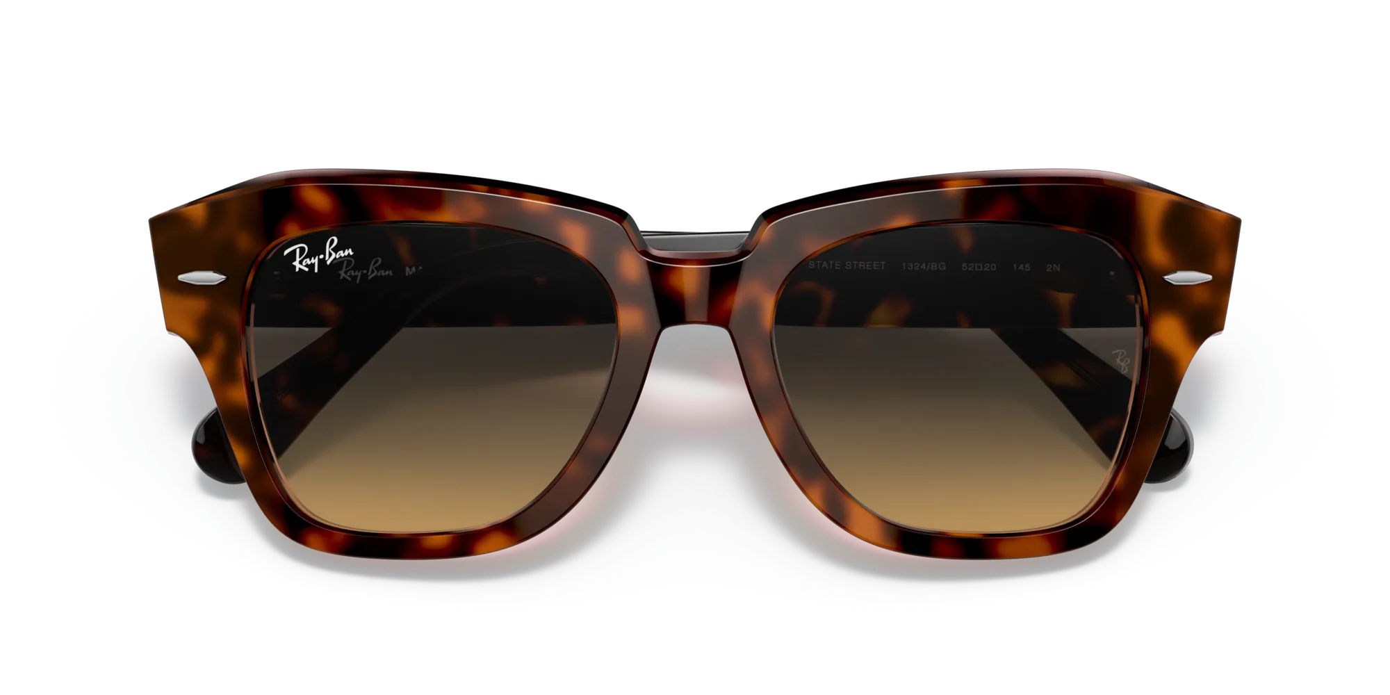 Ray - Ban RB2186 STATE STREET 1324BG Occhiali da sole Acetato Marrone Marrone Squadrata Normale Sfumato - immagine 2