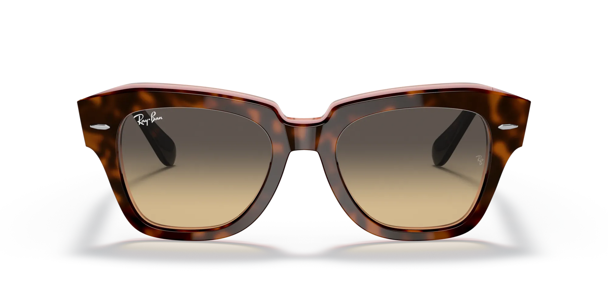 Ray - Ban RB2186 STATE STREET 1324BG Occhiali da sole Acetato Marrone Marrone Squadrata Normale Sfumato - immagine 3