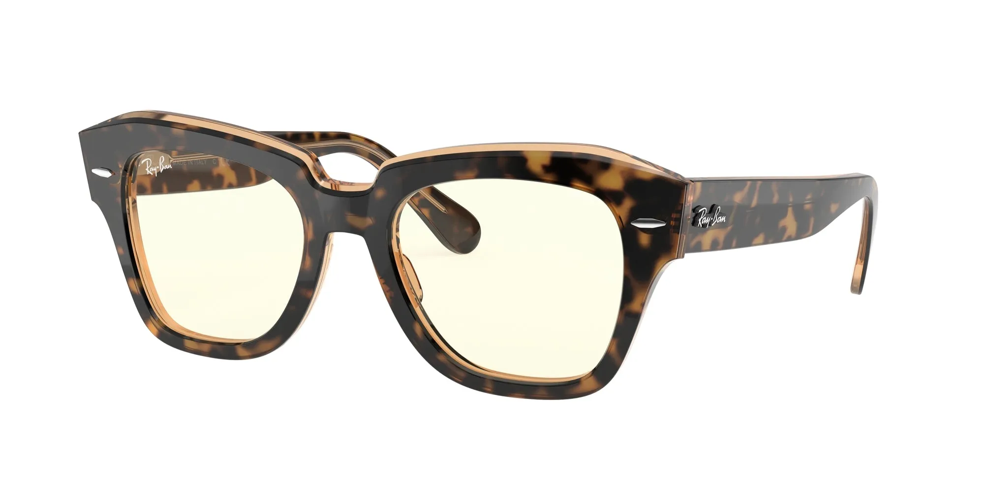 Ray - Ban RB2186 STATE STREET 1292BL Occhiali da sole Acetato Oro Trasparente Squadrata Fotocromatiche - immagine 1
