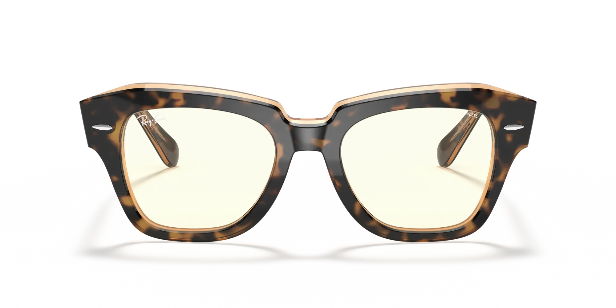 Ray - Ban RB2186 STATE STREET 1292BL Occhiali da sole Acetato Oro Trasparente Squadrata Fotocromatiche - immagine 3