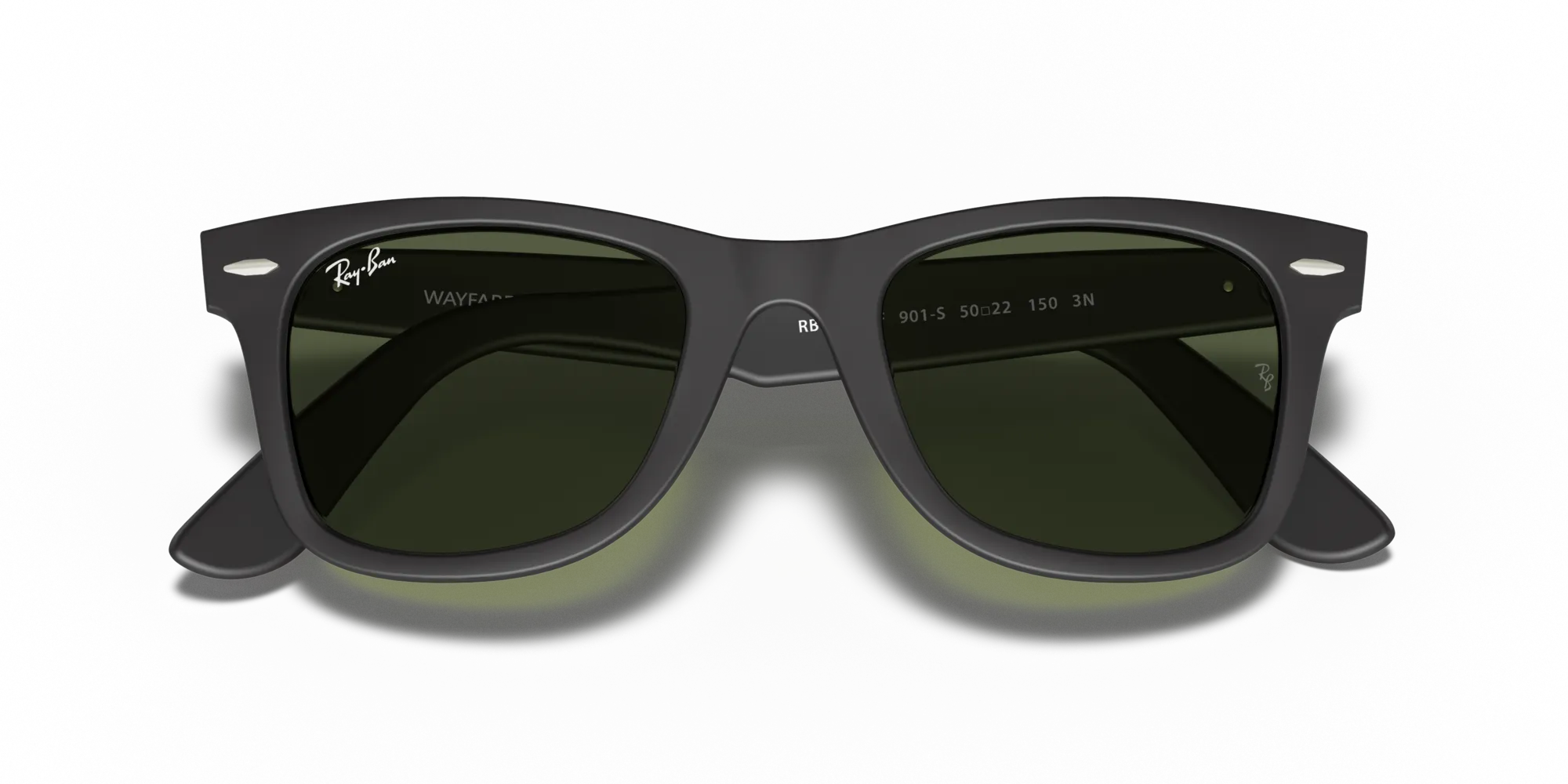 Ray - Ban RB2140F WAYFARER 901S Occhiali da sole Acetato Nero G15 Squadrata Normale - immagine 2