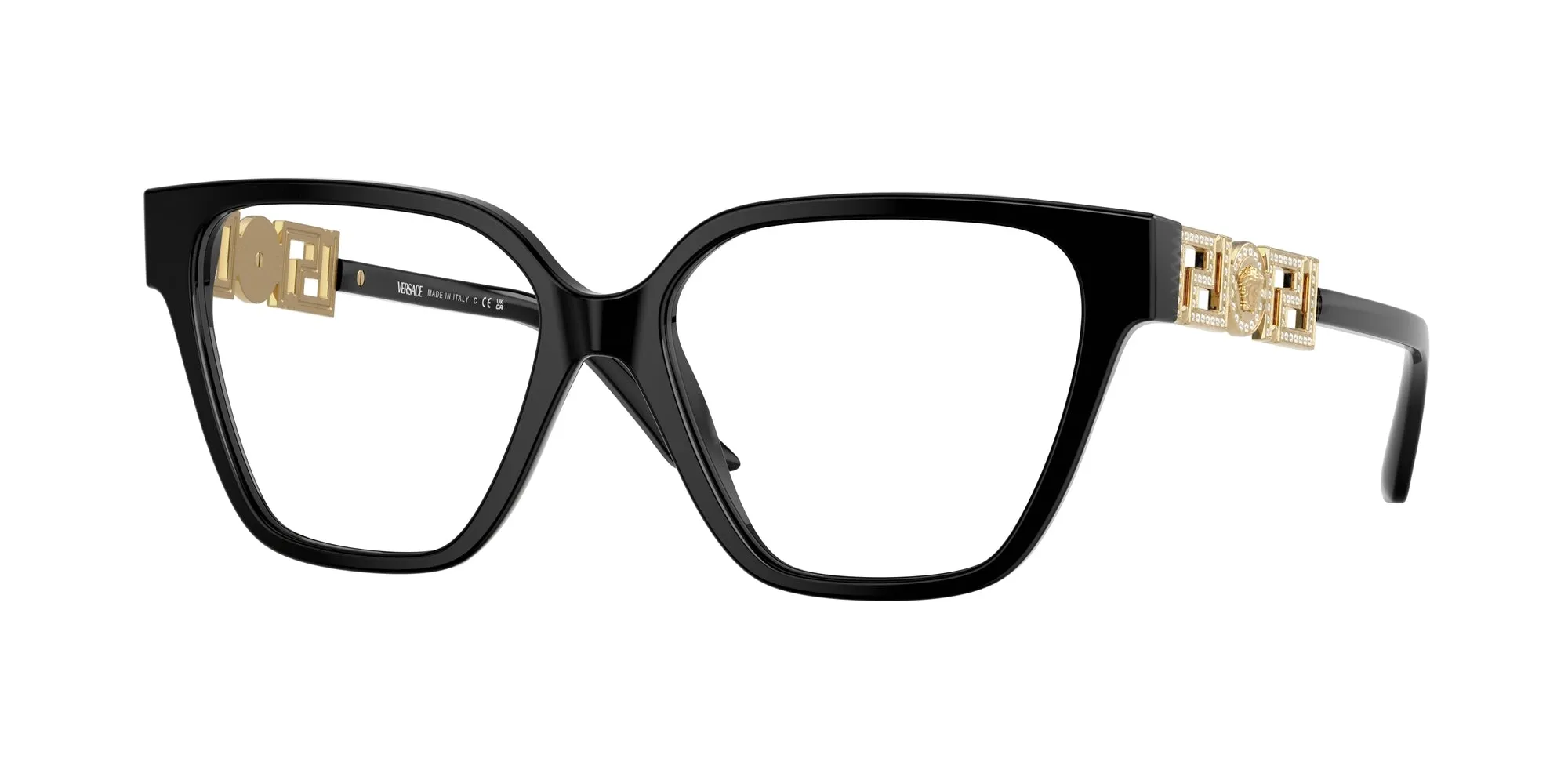Versace VE3358B GB1 Montature da vista Acetato Nero Geometrica Normale - immagine 1