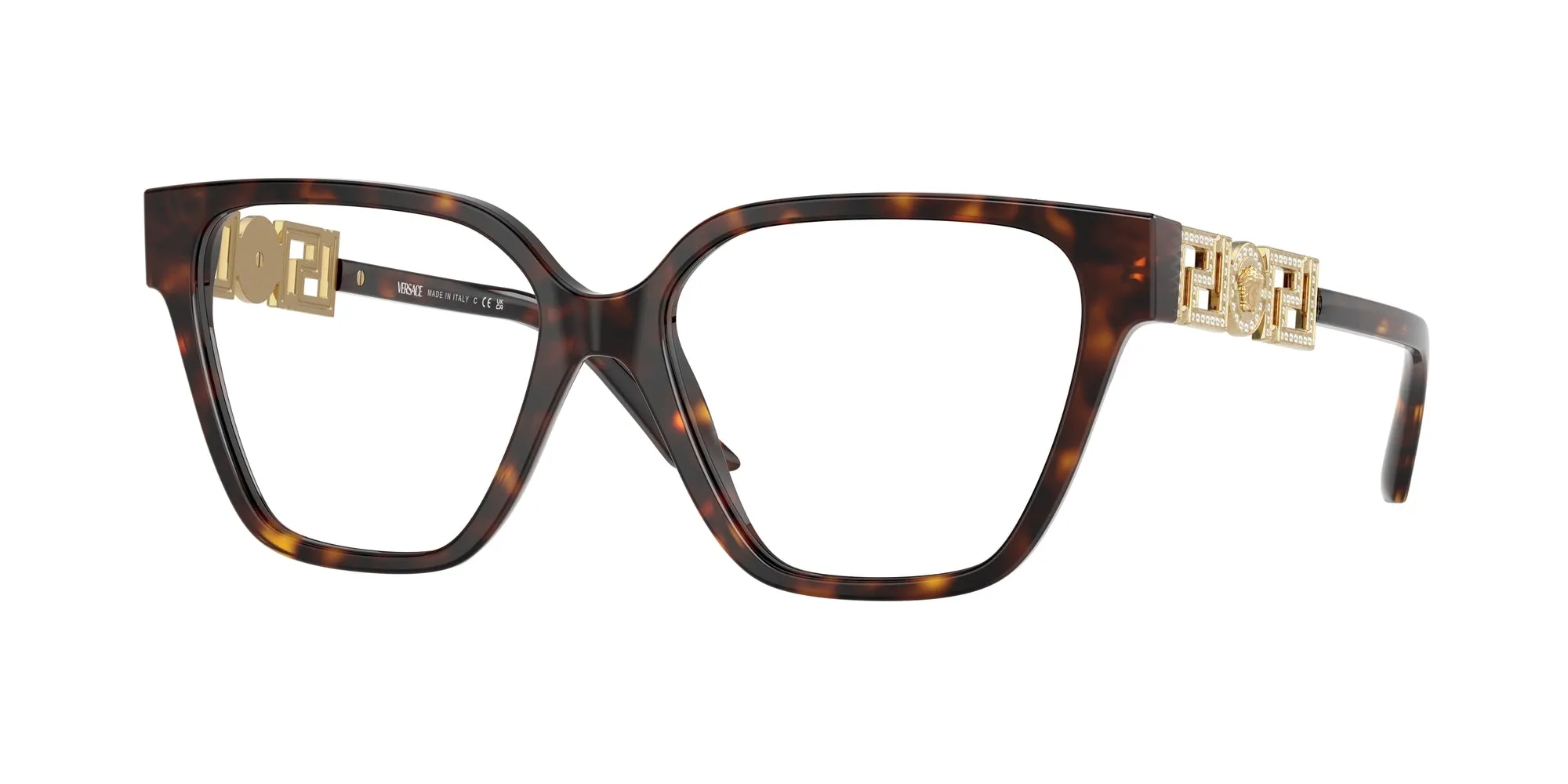Versace VE3358B 108 Montature da vista Acetato Tartaruga Trasparente Geometrica Normale - immagine 1