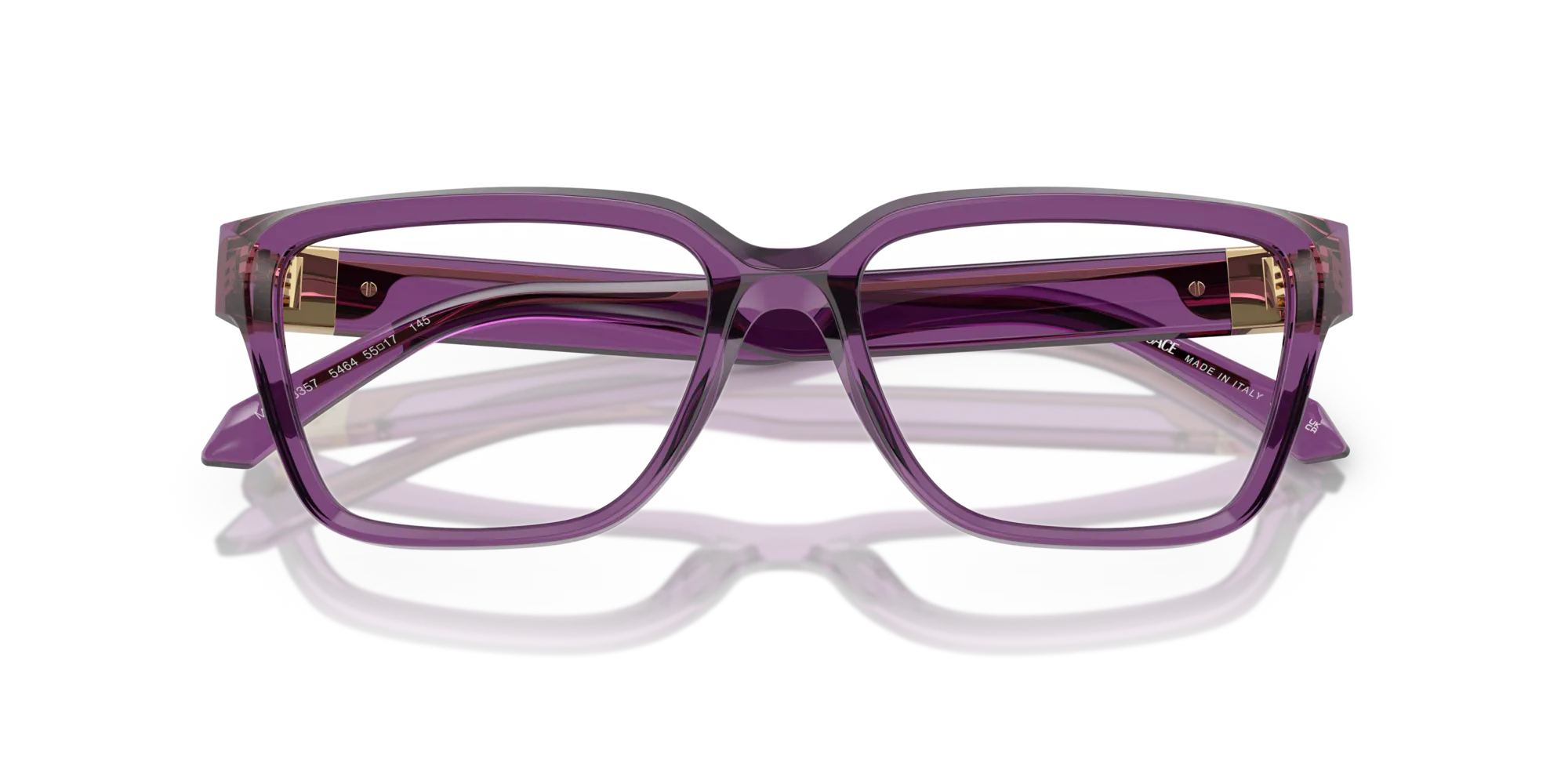 Versace VE3357 5464 Montature da vista Acetato Viola Trasparente Squadrata Normale - immagine 2
