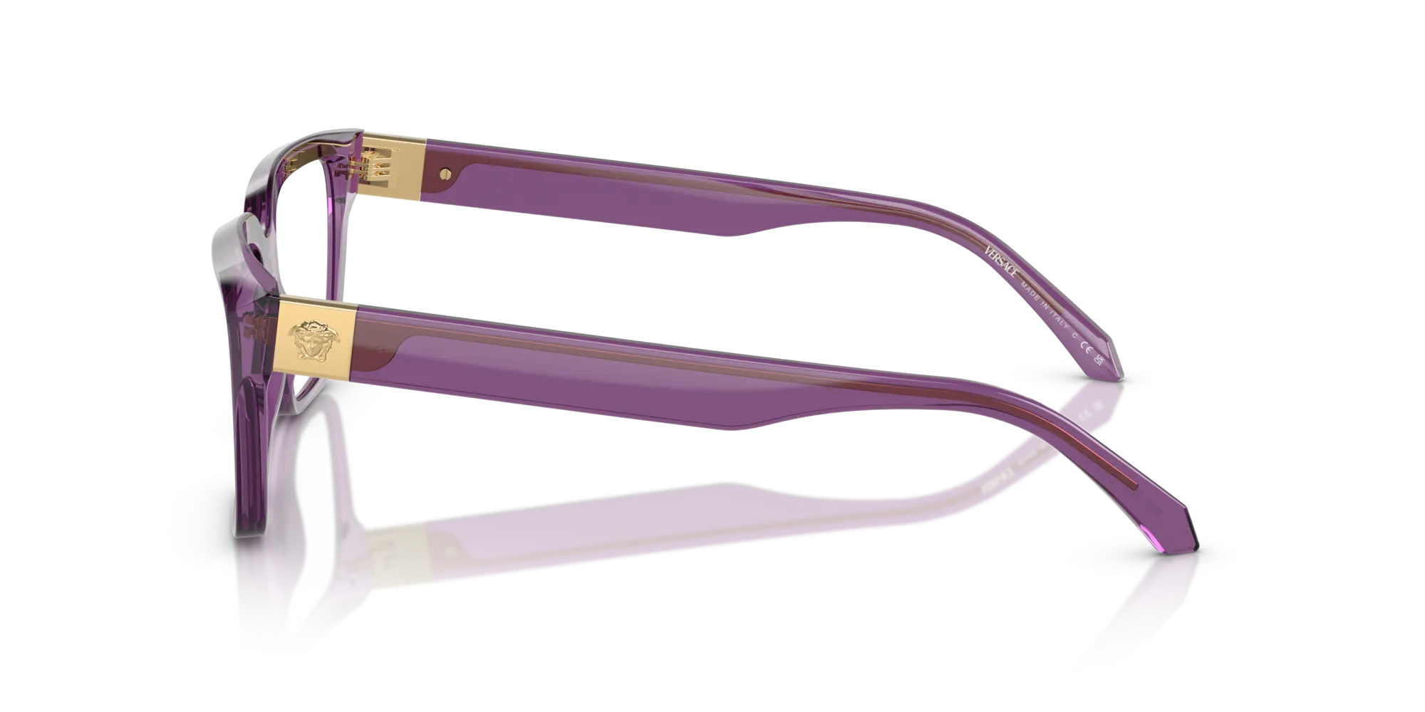 Versace VE3357 5464 Montature da vista Acetato Viola Trasparente Squadrata Normale - immagine 4