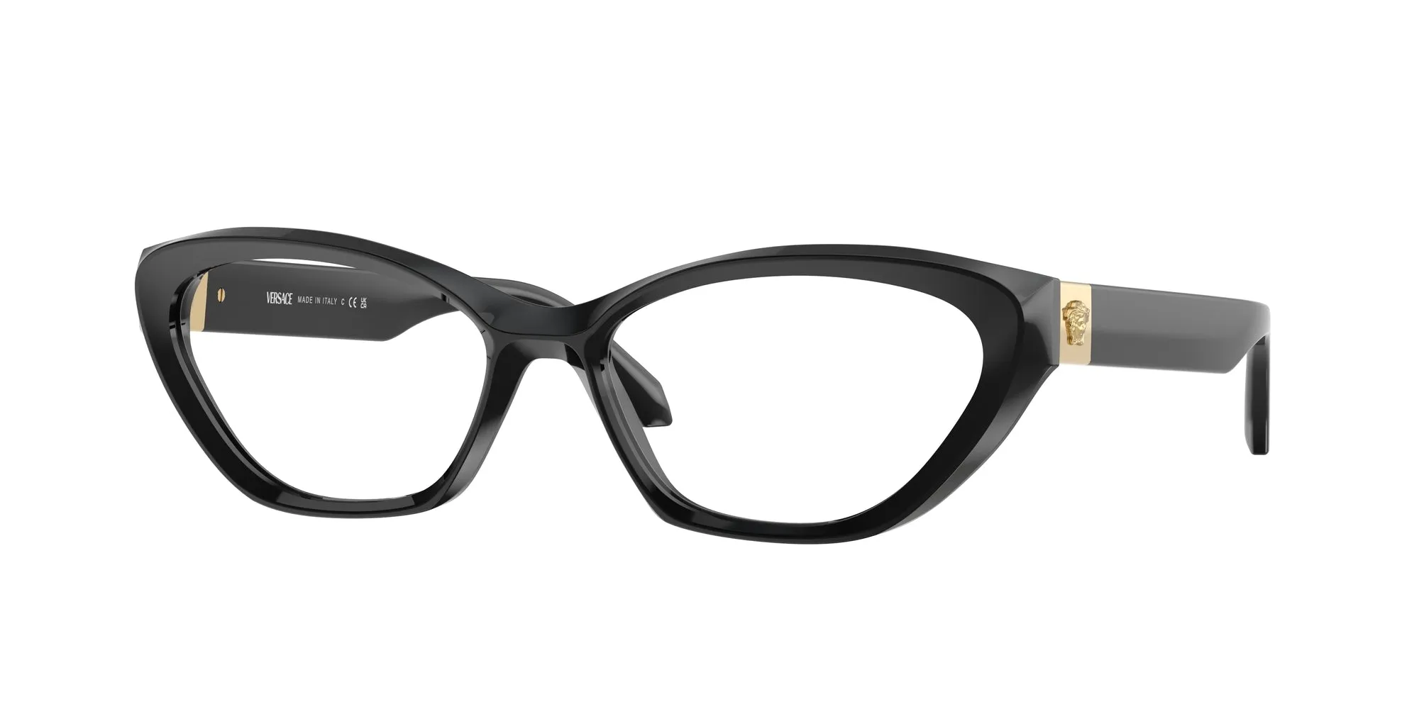 Versace VE3356 GB1 Montature da vista Acetato Nero Trasparente Cat Eye Normale - immagine 1