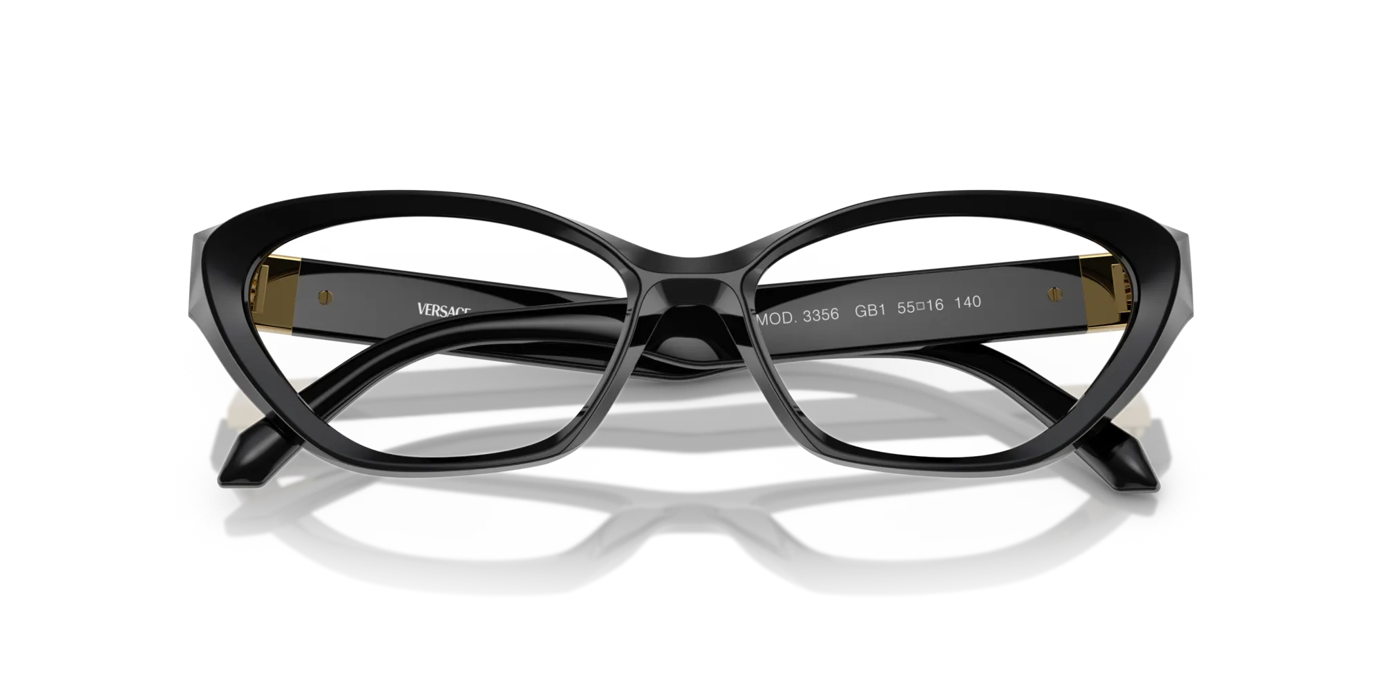 Versace VE3356 GB1 Montature da vista Acetato Nero Trasparente Cat Eye Normale - immagine 2