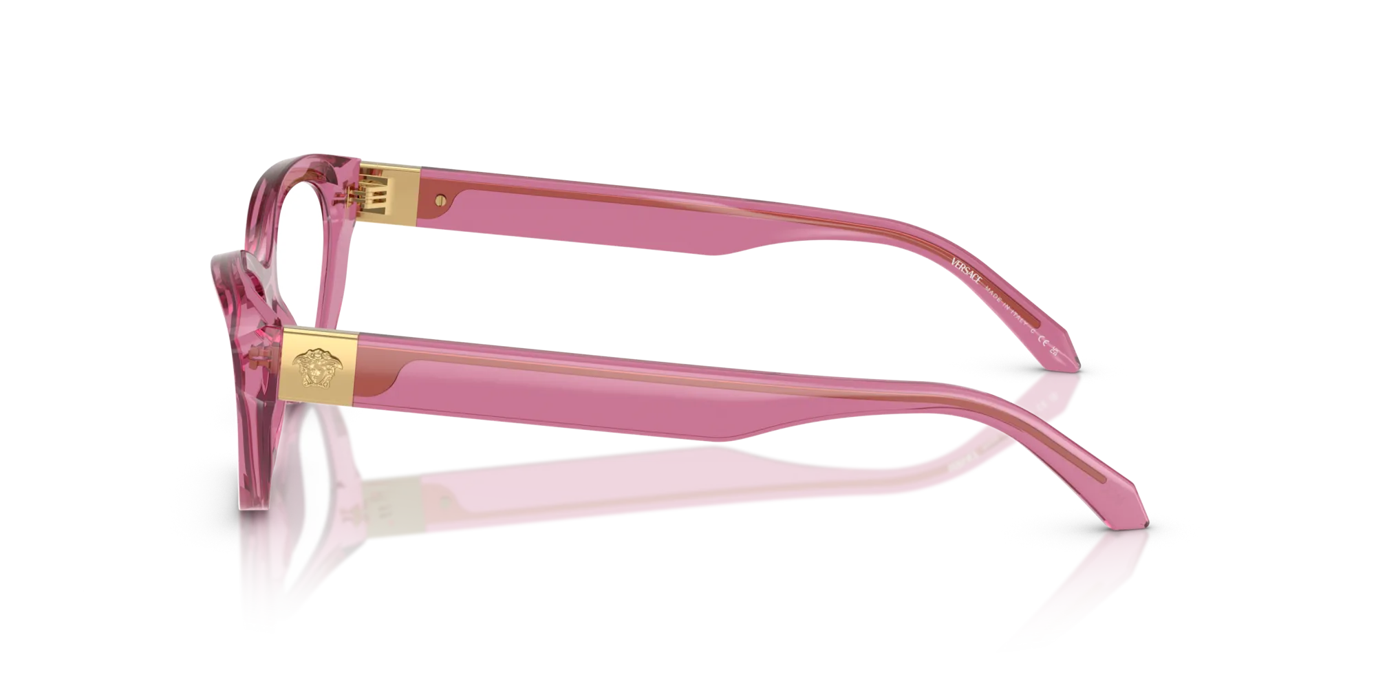 Versace VE3356 5469 Montature da vista Acetato Rosa Trasparente Cat Eye Normale - immagine 4