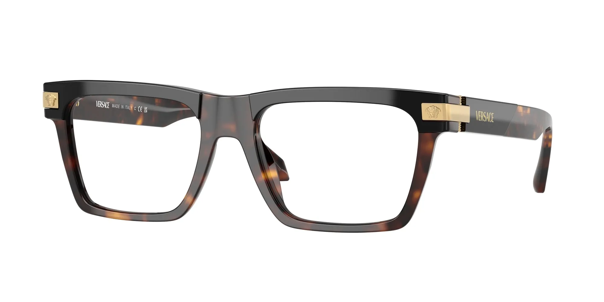 Versace VE3354 5466 Montature da vista Acetato Nero Trasparente Squadrata Normale - immagine 1