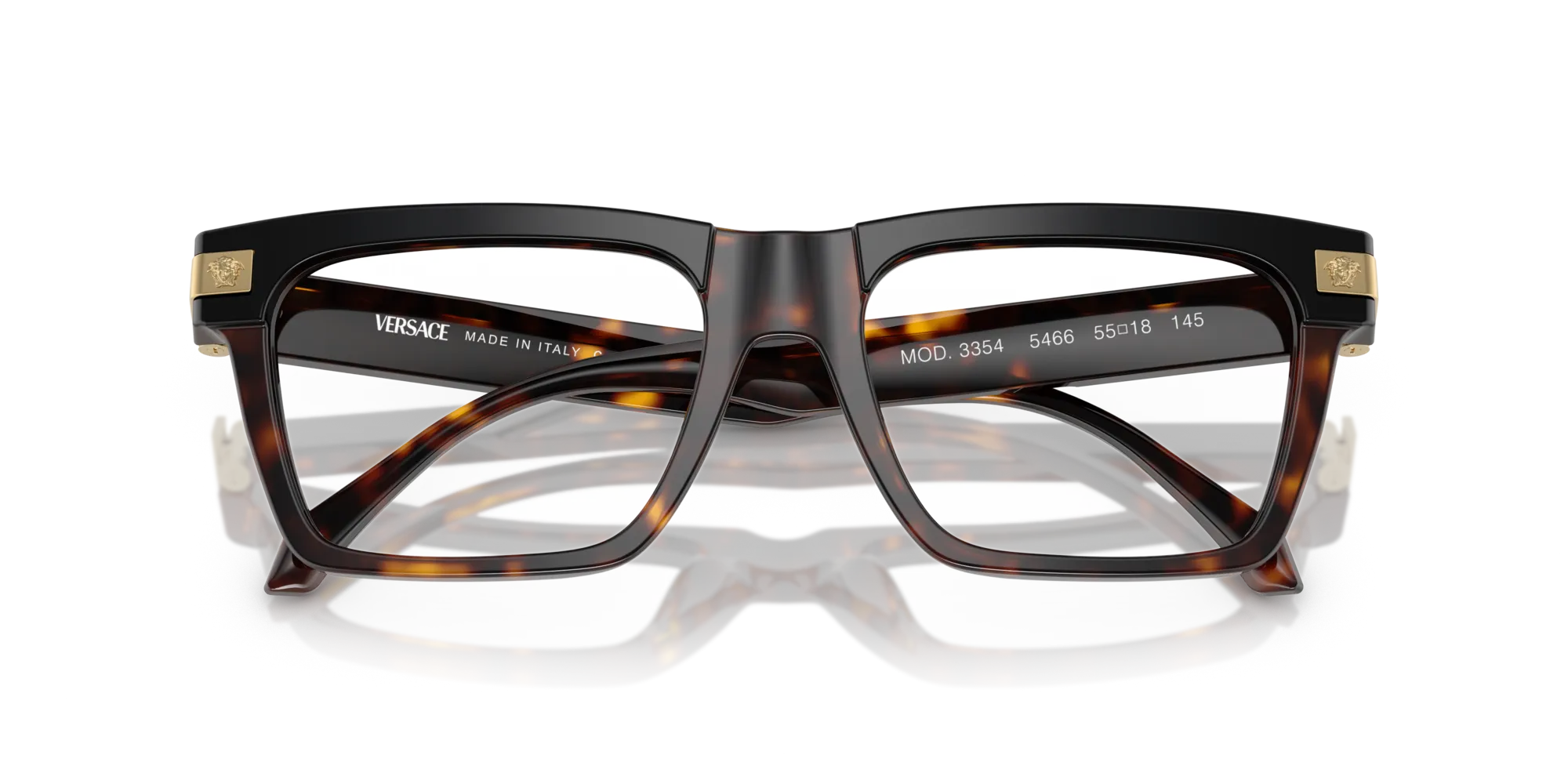 Versace VE3354 5466 Montature da vista Acetato Nero Trasparente Squadrata Normale - immagine 2