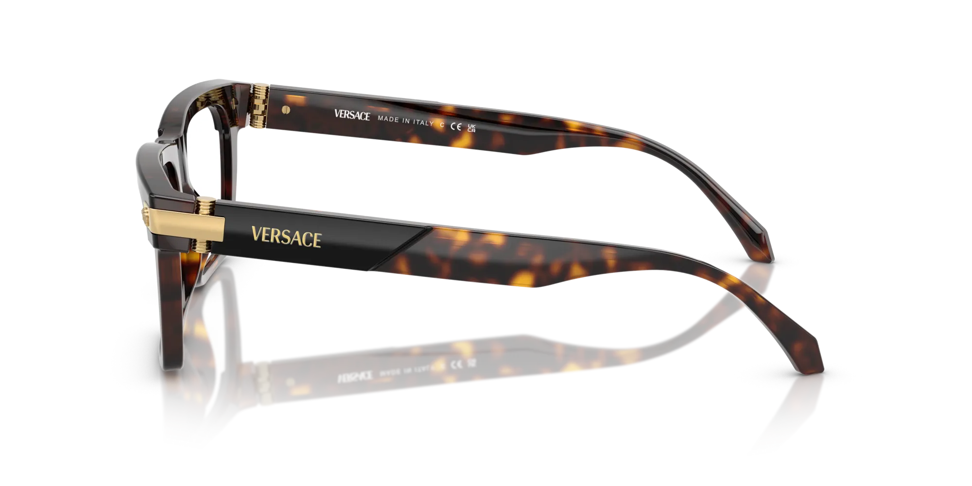 Versace VE3354 5466 Montature da vista Acetato Nero Trasparente Squadrata Normale - immagine 4