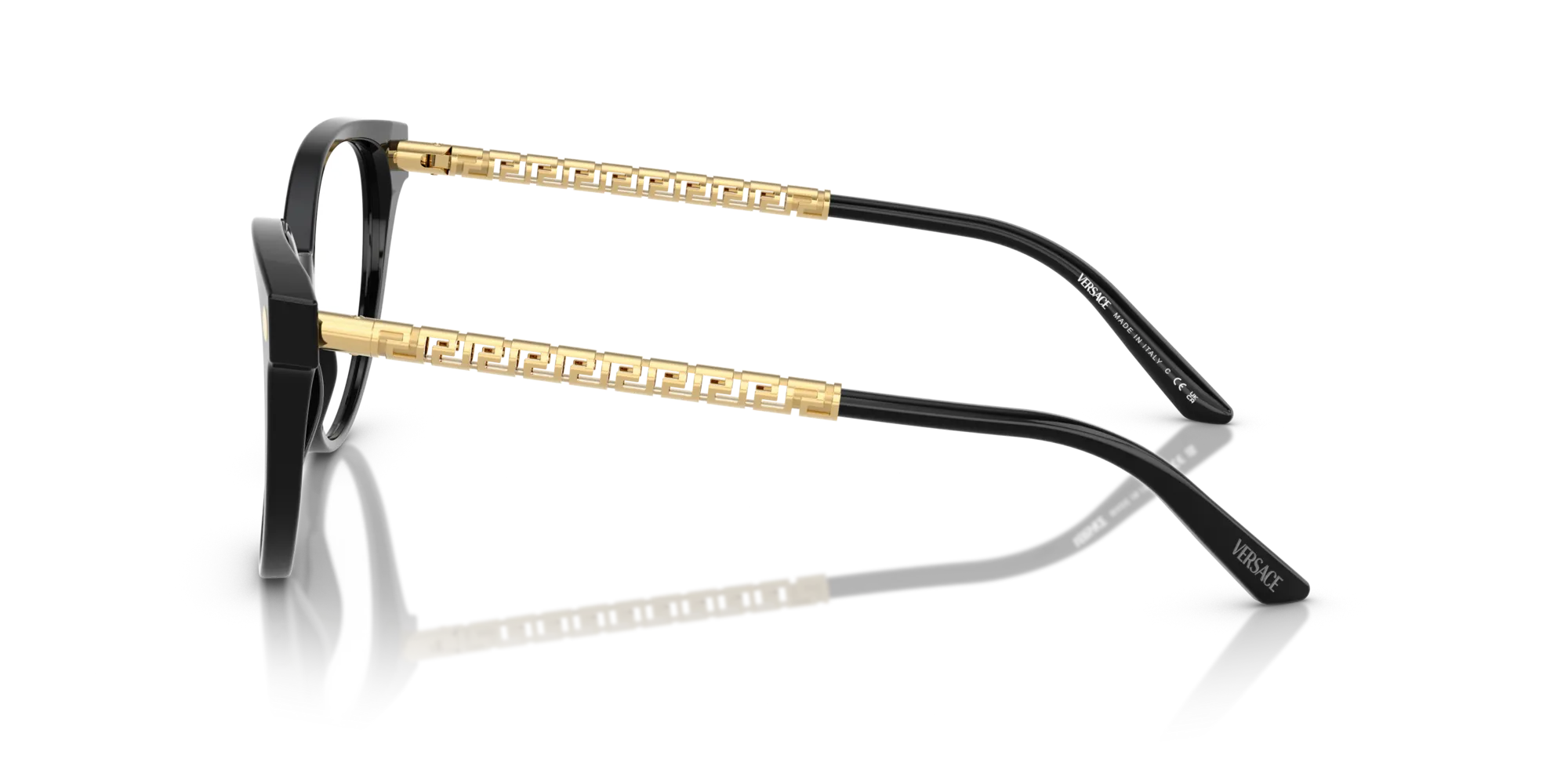 Versace VE3353 GB1 Montature da vista Acetato Nero Trasparente Cat Eye Normale - immagine 4