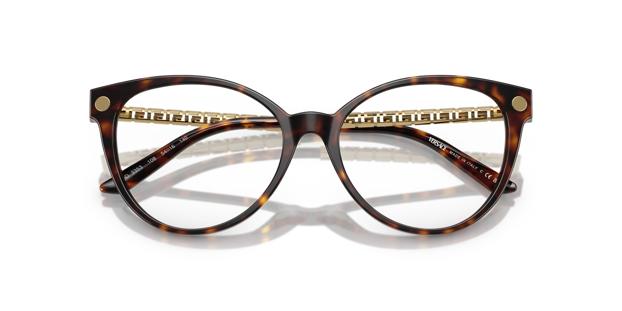 Versace VE3353 108 Montature da vista Acetato Tartaruga Trasparente Cat Eye Normale - immagine 2