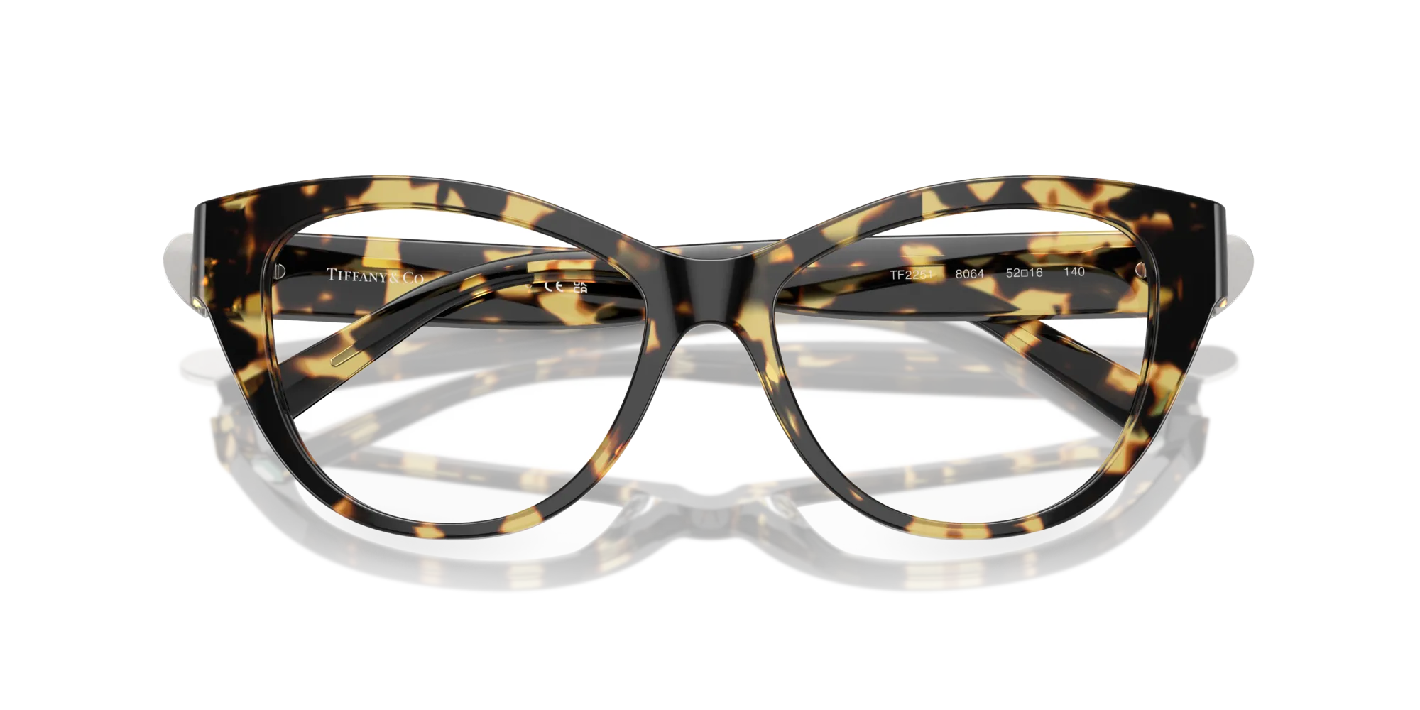 Tiffany TF2251 8064 Montature da vista Acetato Tartaruga Cat Eye Normale - immagine 2