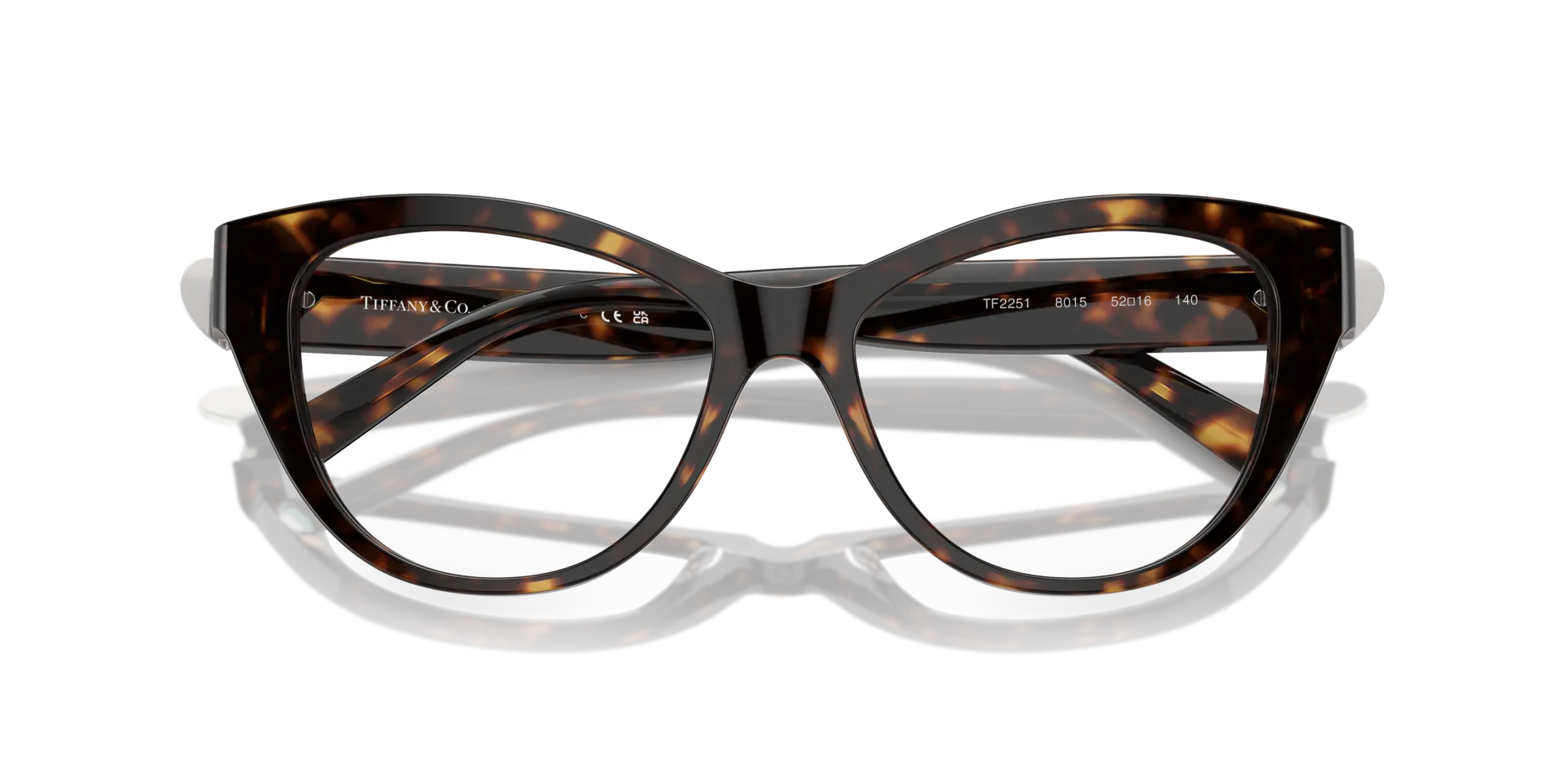 Tiffany TF2251 8015 Montature da vista Acetato Tartaruga Trasparente Cat Eye Normale - immagine 2