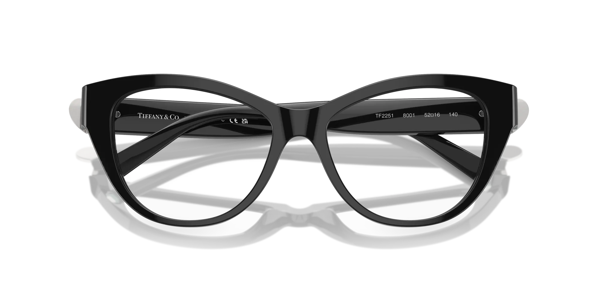 Tiffany TF2251 8001 Montature da vista Acetato Nero Trasparente Cat Eye Normale - immagine 2