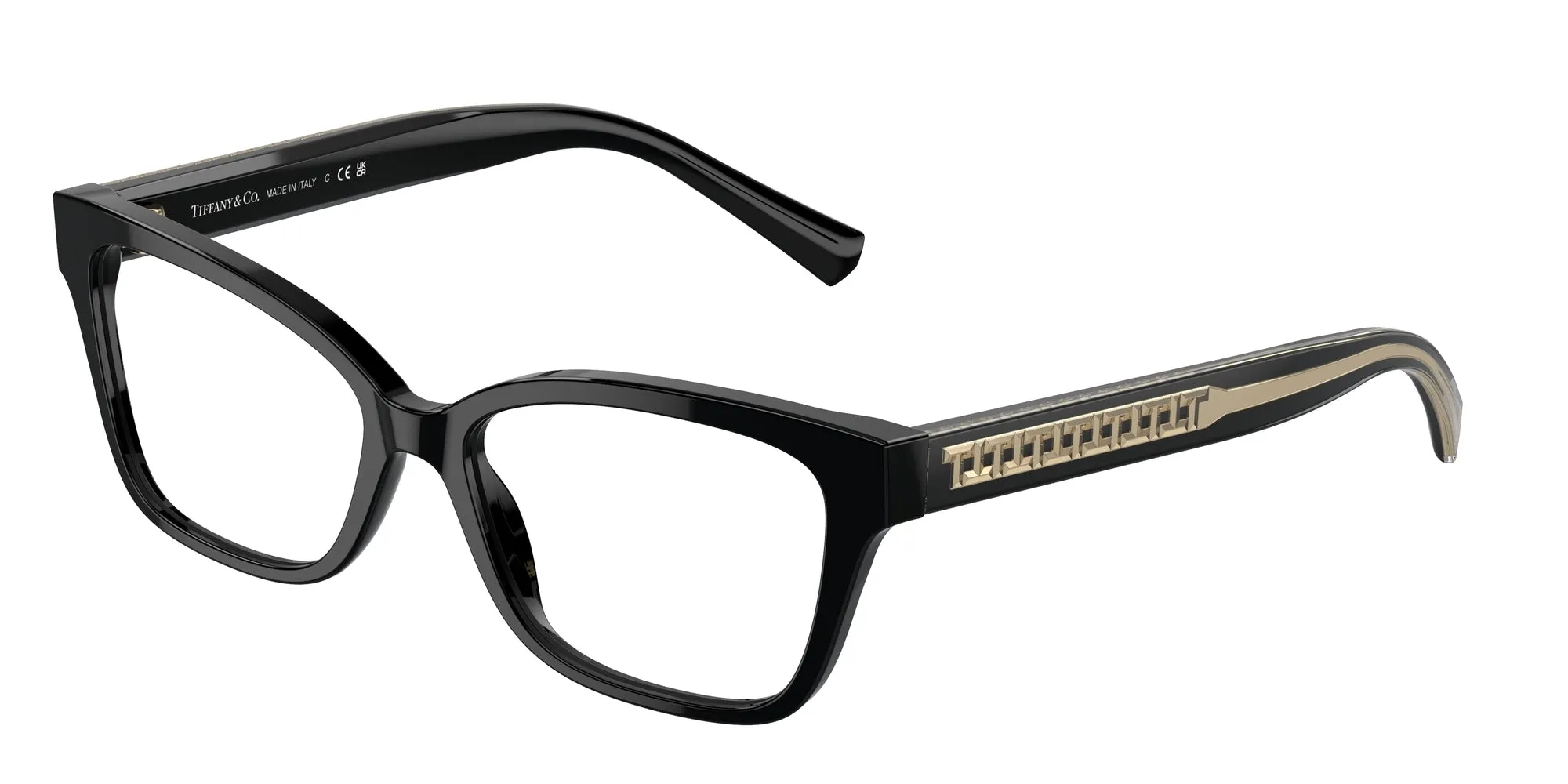 Tiffany TF2249 8001 Montature da vista Acetato Nero Trasparente Farfalla Normale - immagine 1