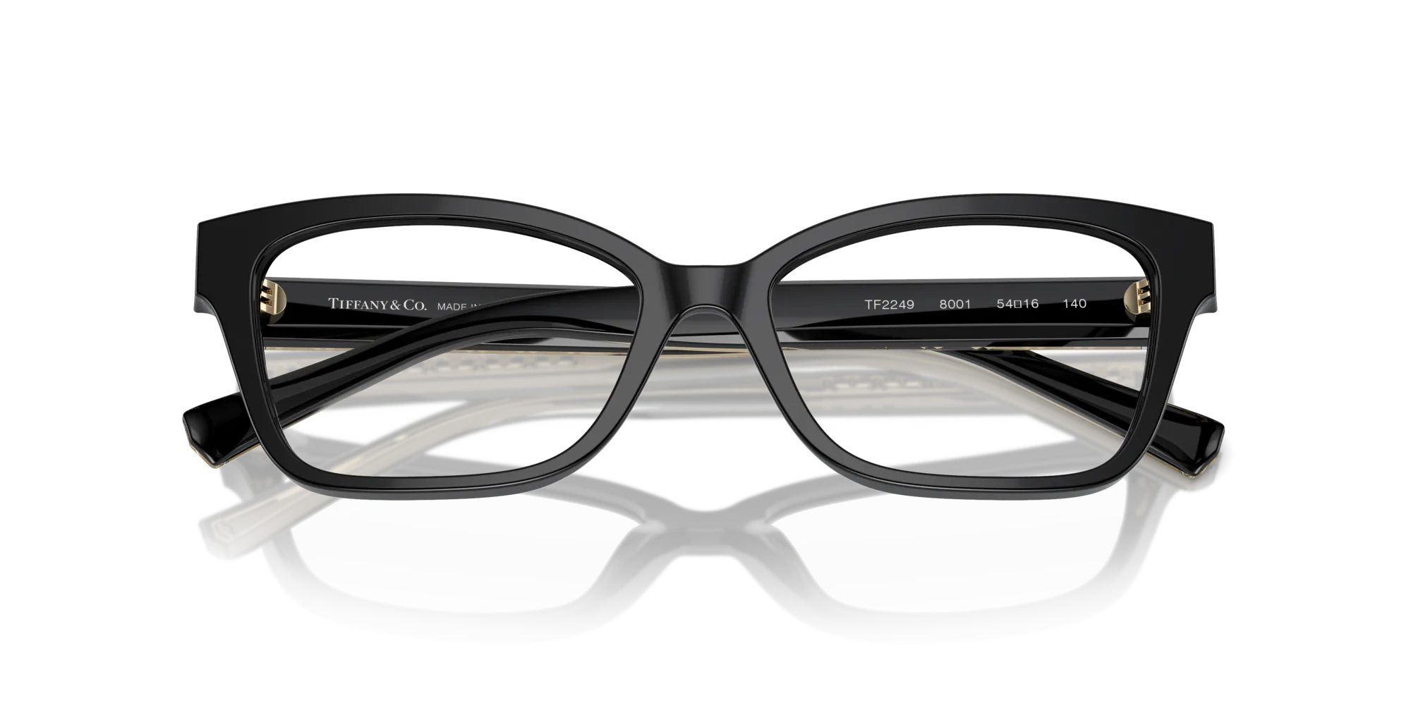 Tiffany TF2249 8001 Montature da vista Acetato Nero Trasparente Farfalla Normale - immagine 2