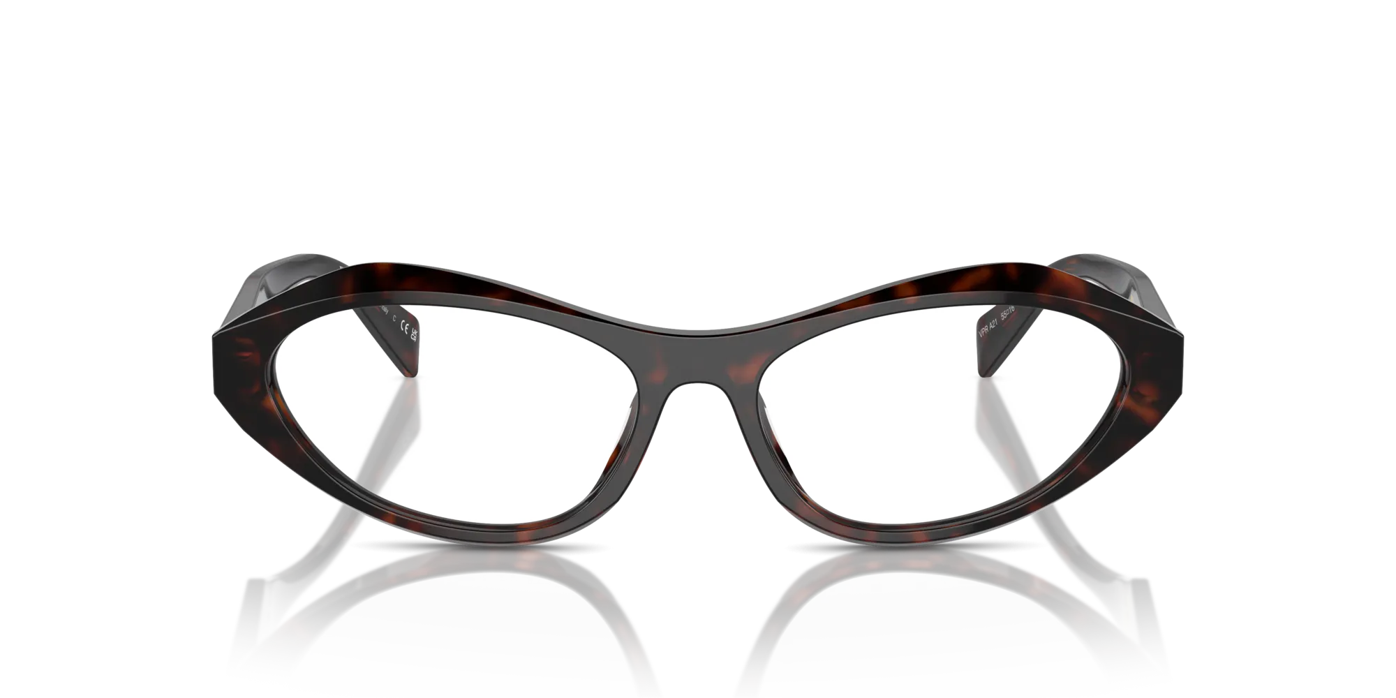 Prada PR A21V 17N1O1 Montature da vista Acetato Tartaruga Geometrica Normale - immagine 3
