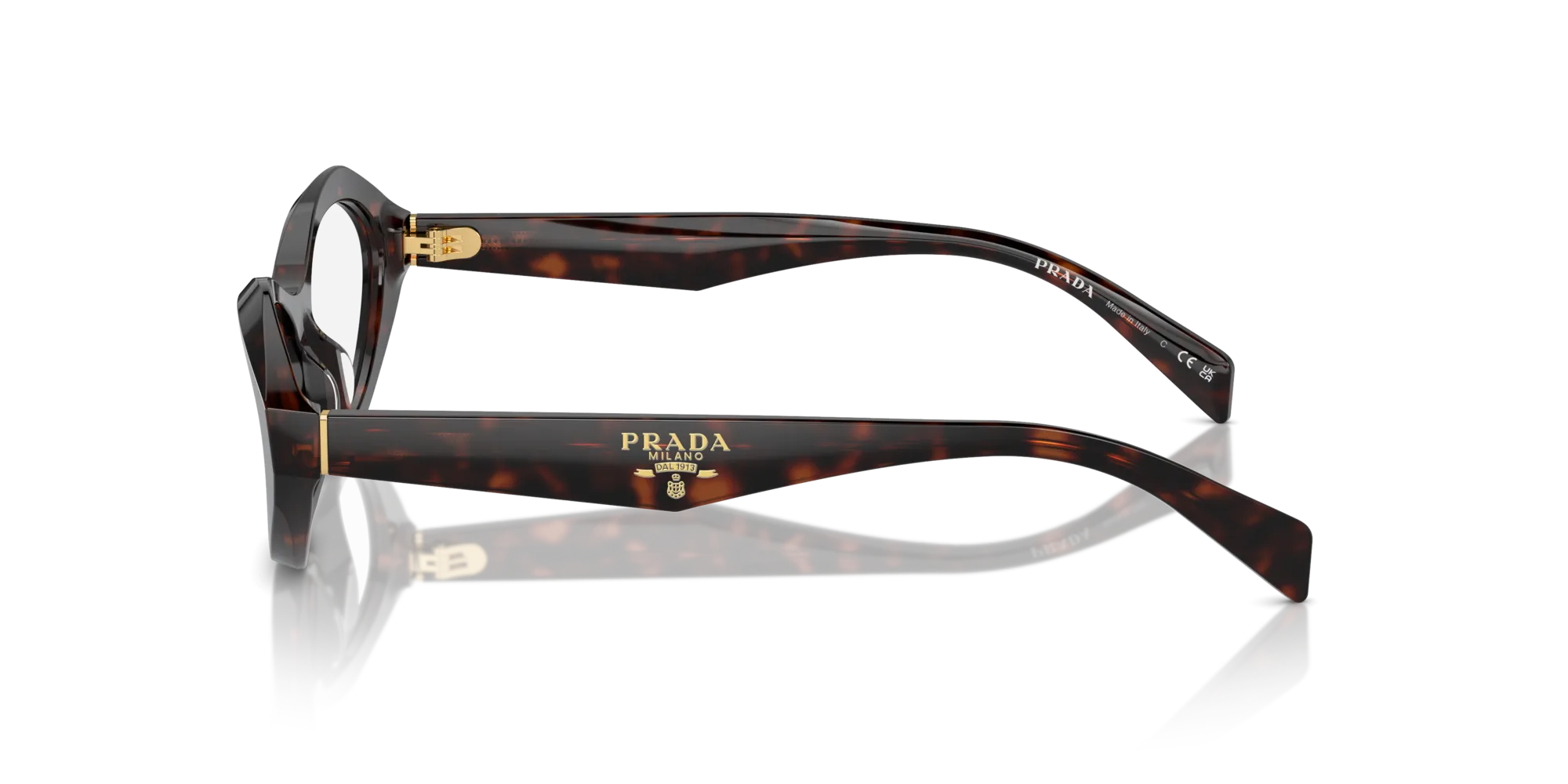 Prada PR A21V 17N1O1 Montature da vista Acetato Tartaruga Geometrica Normale - immagine 4